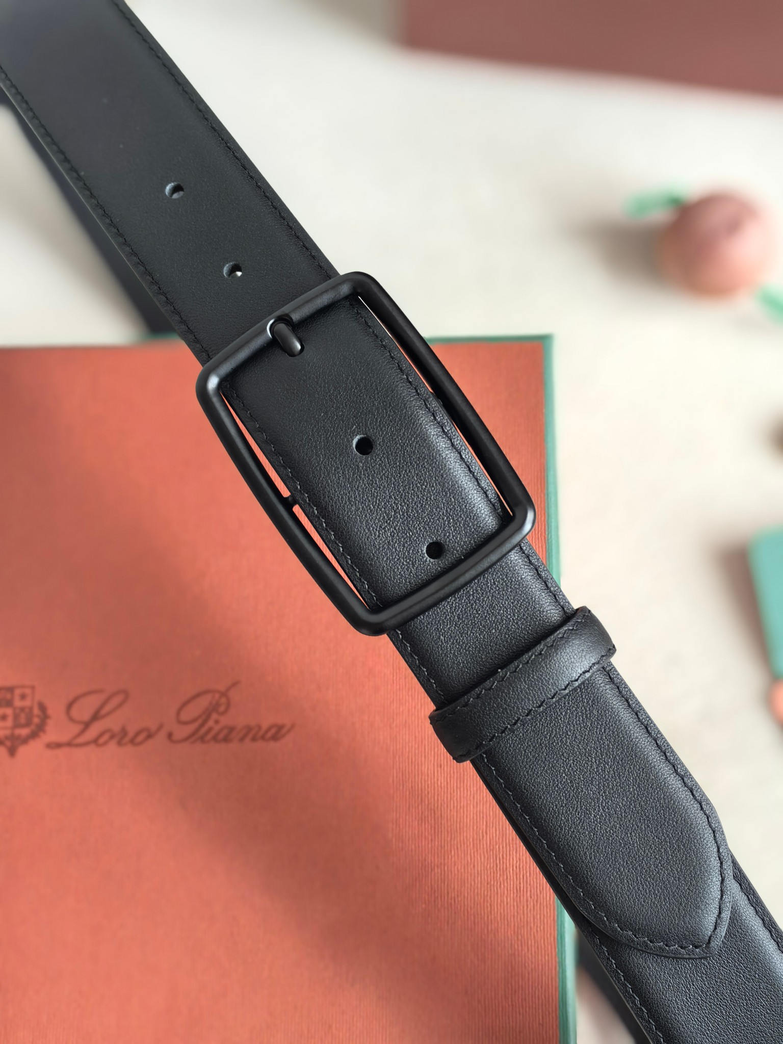 Loro Piana Men's Black Leather Belt - Italian Luxury, Classic Style 6 a1742003066805 7714