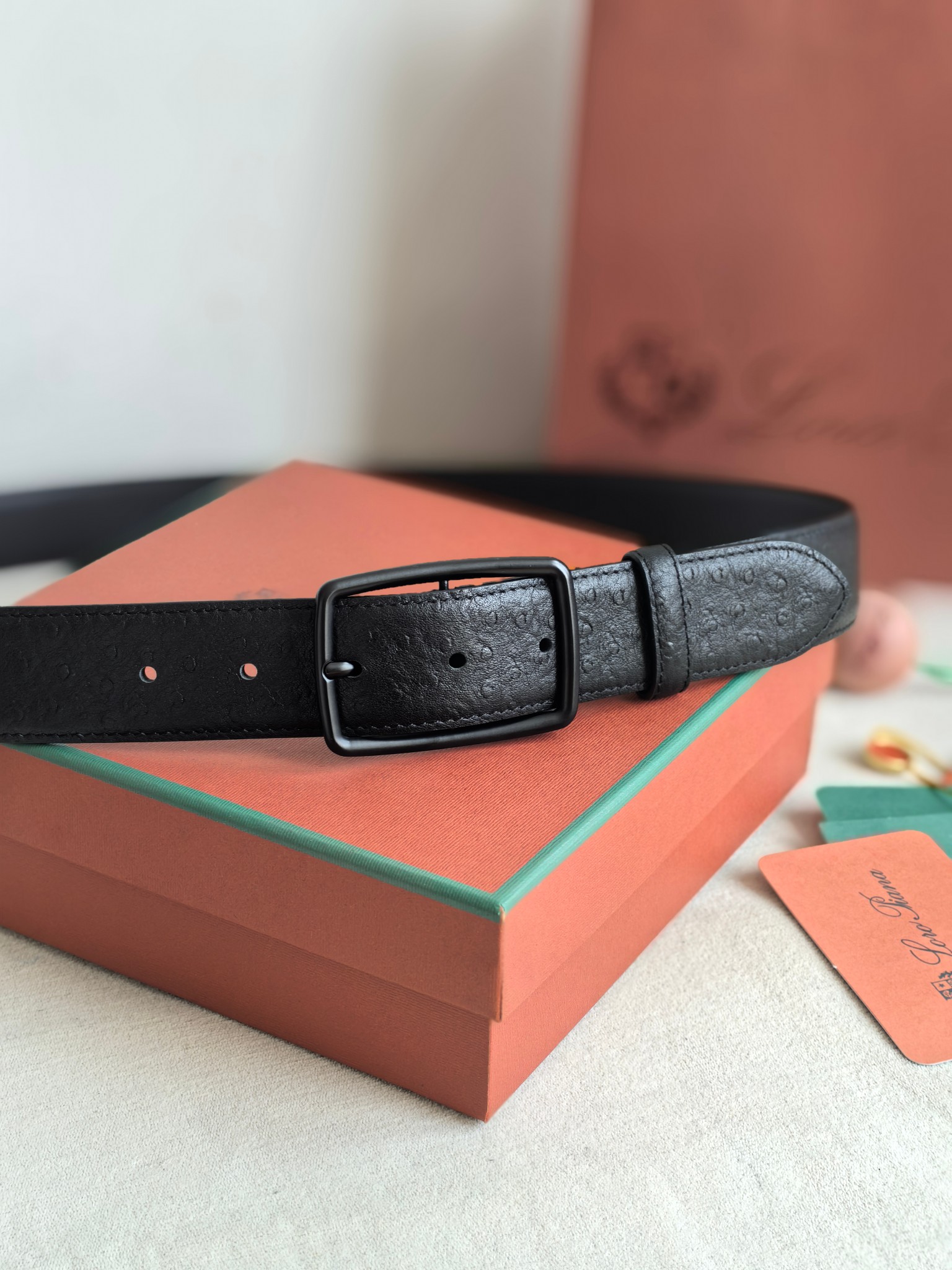 Loro Piana Men's Black Leather Belt - Imported Quality & Classic Design 7 a1742003509986 6775