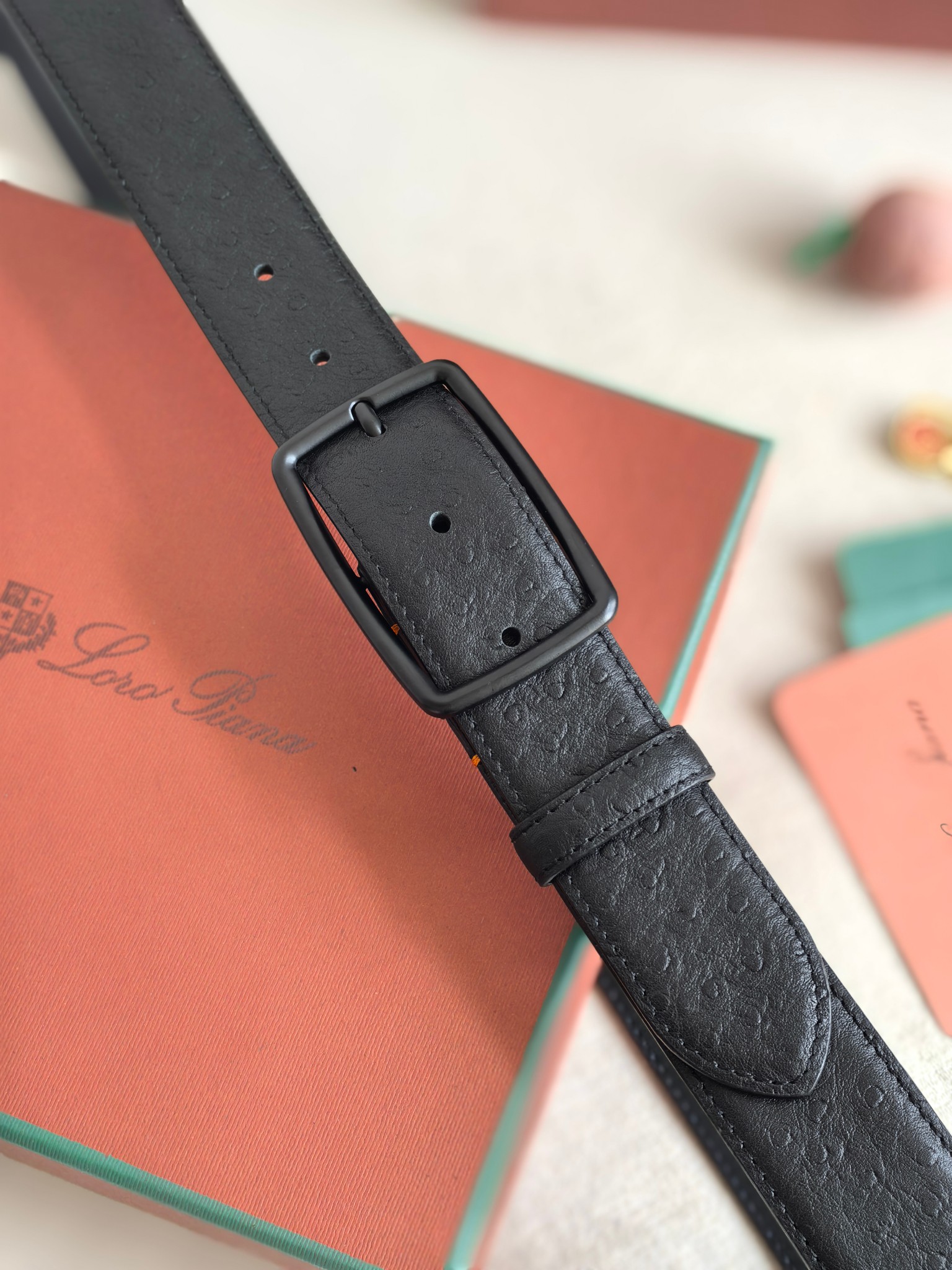 Loro Piana Men's Black Leather Belt - Imported Quality & Classic Design 6 a1742003510011 4283