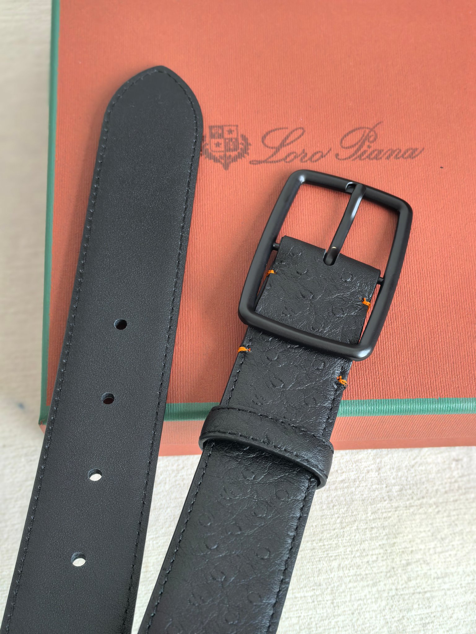 Loro Piana Men's Black Leather Belt - Imported Quality & Classic Design 9 a1742003510248 7522