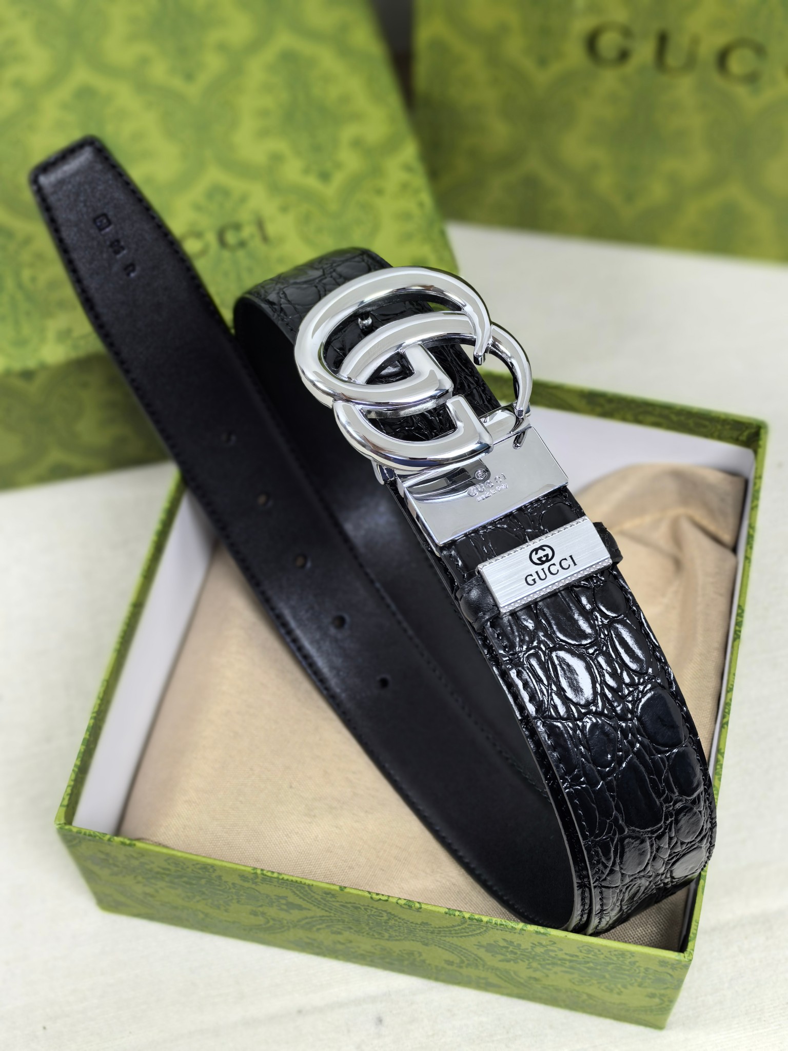 Gucci Style Leather Men's Belts Men's Belts Men's Belt detail image 3 from source 766480