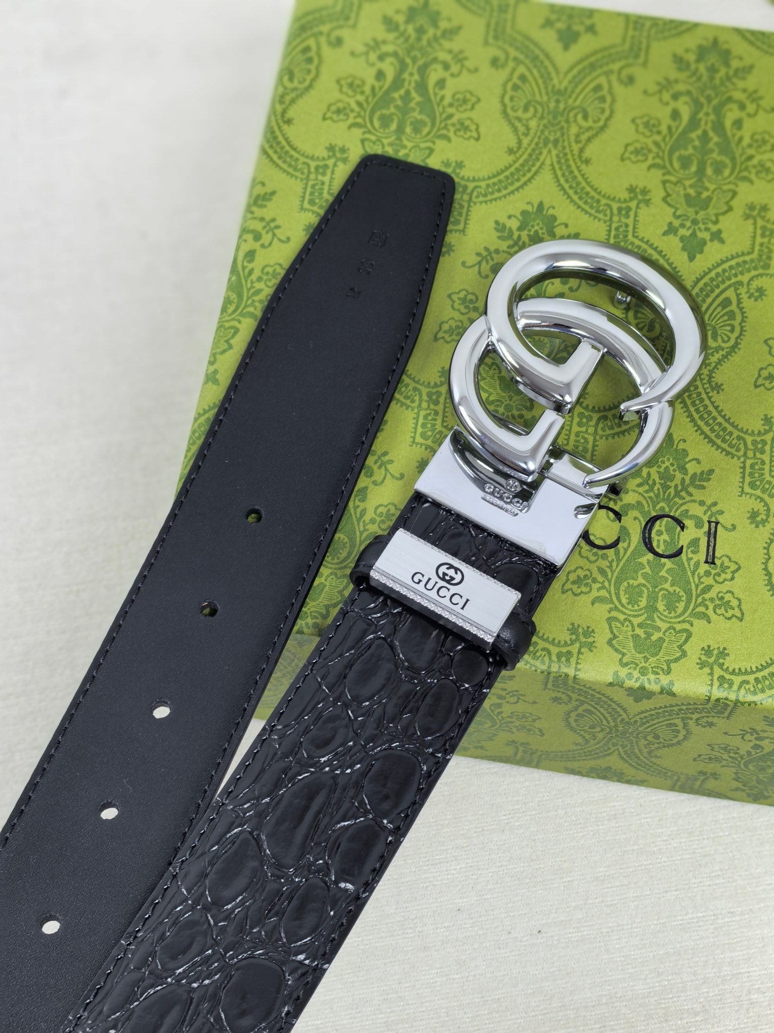 Gucci Style Leather Men's Belts Men's Belts Men's Belt detail image 7 from source 766480
