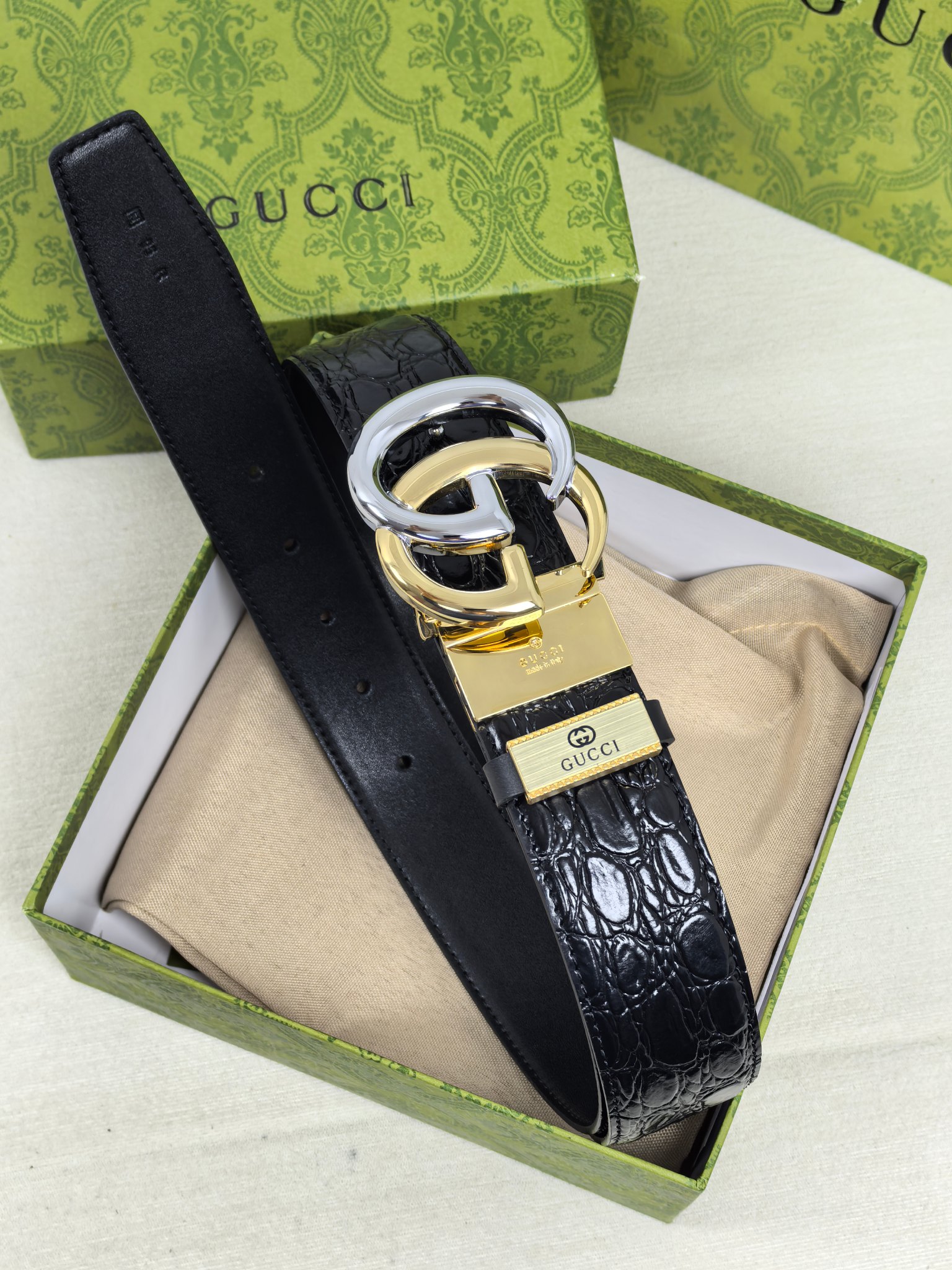 Gucci Style Leather Men's Belts Men's Belts Men's Belt detail image 3 from source 766481