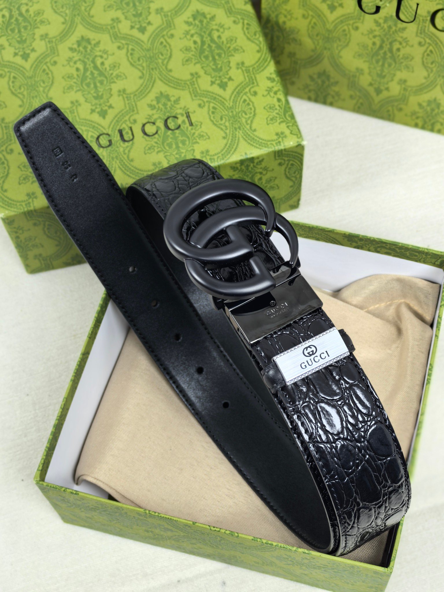 Gucci Style Leather Men's Belts Men's Belts Men's Belt detail image 3 from source 766482