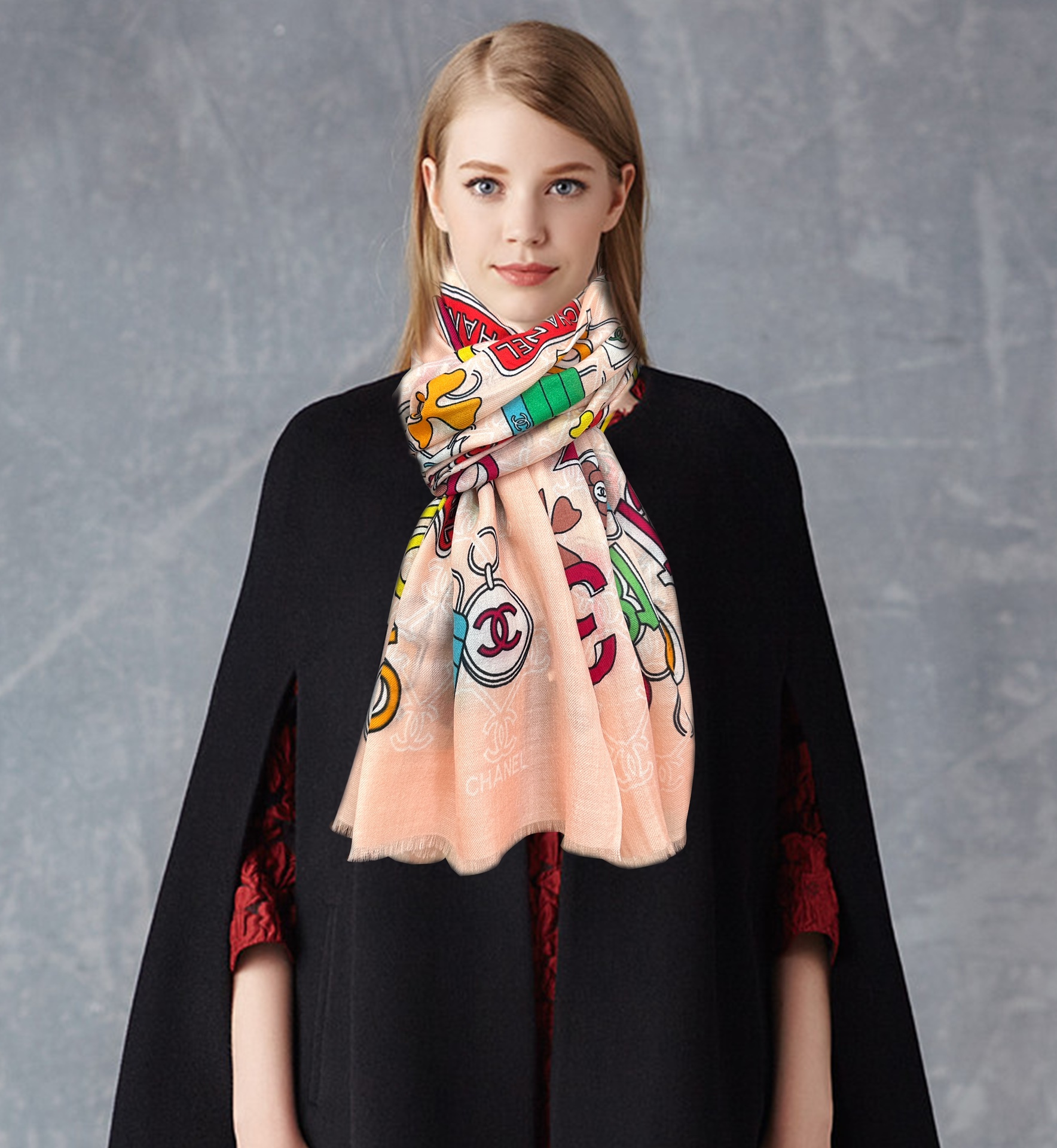 NO:170644,New Xiaoxiang's latest [Love] Truely praise [Cashmere Long Scarf] Really beautiful shawl with print and spray painting, it is very well-equipped and detailed. The whole scarf gives people aura and is very exquisite and high-end VIP recommendation is definitely worth buying. Size 100xcm, material cashmere, 2 colors, high-end scarf, shawls19860909上新 小香最新[爱心]真心赞【羊绒长巾】实物真心美 披肩配以印花无论设计喷绘都是非常到位细节都可见整个围巾给人气场的同时又非常精致高端VIP推荐绝对值得入手尺寸100xcm,材质羊绒,2色,高版本围巾,shawls,scarf