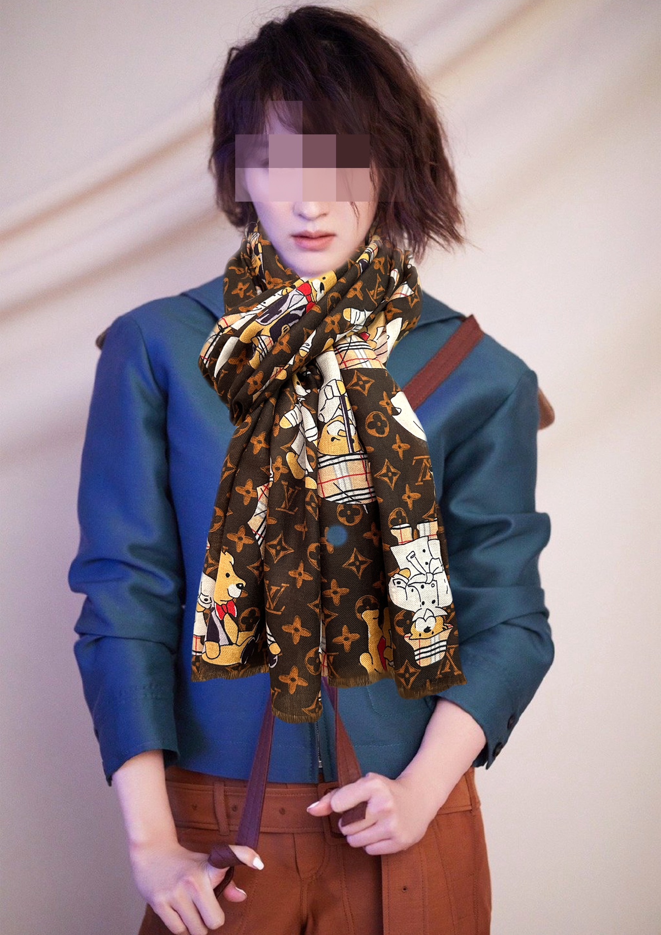NO:175305,The latest model of new L v [Little Bear Happy Park] is so beautiful, it really praises the real thing. The shawl is printed and painted in a very good way. The details can be seen. The whole scarf gives people a big brand aura and is very exquisite and high-end VIP recommendation is definitely worth buying. Size 100x200cm cashmere, high-version scarf, high-version scarf, shawls19860909上新L v 最新款【小熊欢乐园】顶级设计太美了,真心赞实物真心美 披肩配以印花无论设计喷绘都是非常到位细节都可见整个围巾给人大牌气场的同时又非常精致高端VIP推荐绝对值得入手尺寸100x200cm材质羊绒,高版本围巾,高版本围巾,shawls,scarf