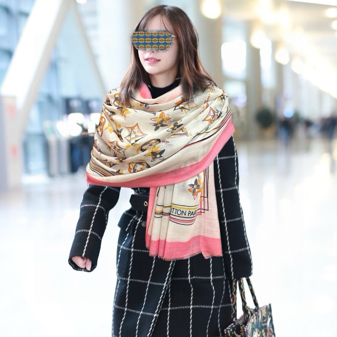 Louis Vuitton Scarf Shawl Printing Cashmere