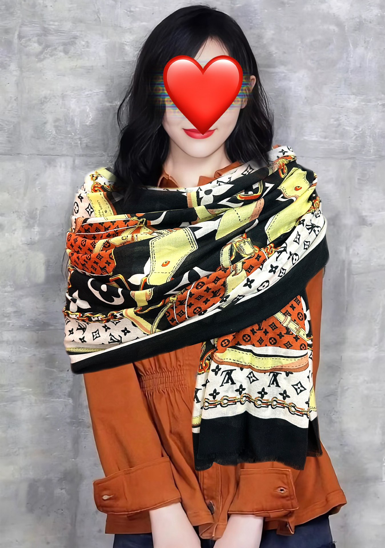 Louis Vuitton Scarf Shawl Printing Cashmere