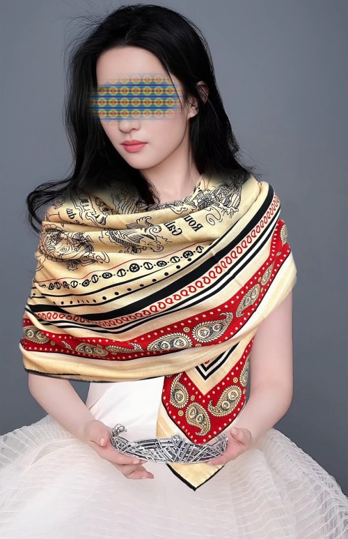 Hermes Inspired 135cm Cashmere Silk Scarf - Sailor Tattoo Design 1 Hermes Inspired 135cm Cashmere Silk Scarf - Sailor Tattoo Design