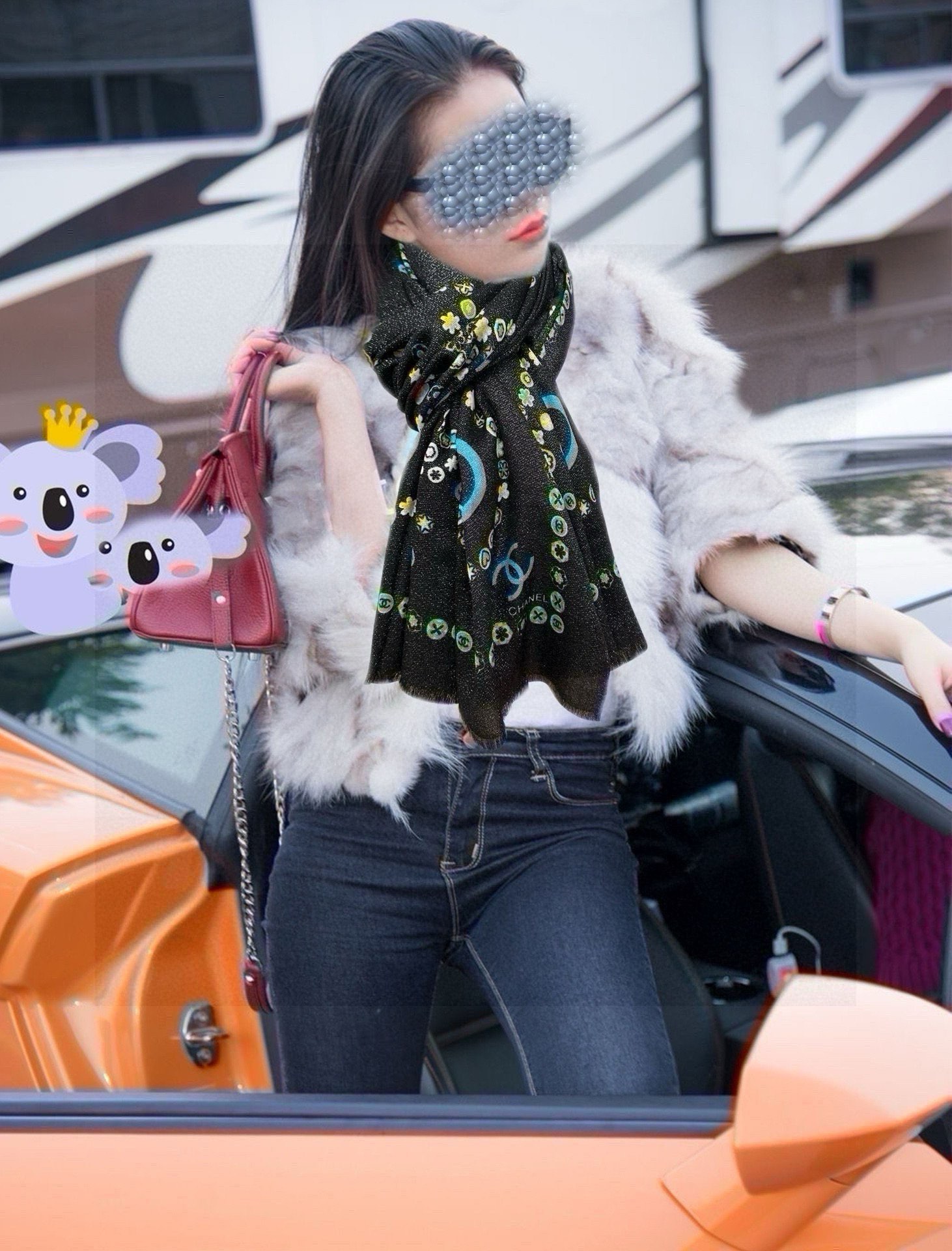 。小香 2025 银丝最新款吃瓜女人们必备款礼物闪闪发光咖啡顶级设计太美了，真心赞👍【羊绒绒长巾】😘💍实