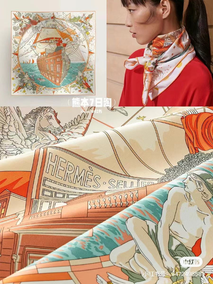 上新2025 。HERMES 重磅庆祝【爱马仕旗舰】方巾嘴唇精简时髦，品质感很显好得意好搭到上瘾的丝巾色
