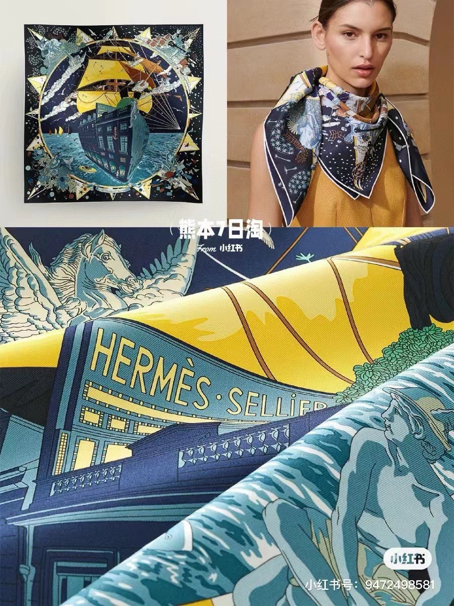 上新2025 。HERMES 重磅庆祝【爱马仕旗舰】方巾嘴唇精简时髦，品质感很显好得意好搭到上瘾的丝巾色