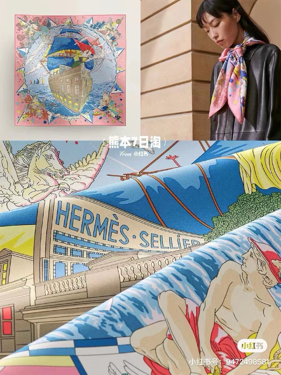 上新2025 。HERMES 重磅庆祝【爱马仕旗舰】方巾嘴唇精简时髦，品质感很显好得意好搭到上瘾的丝巾色