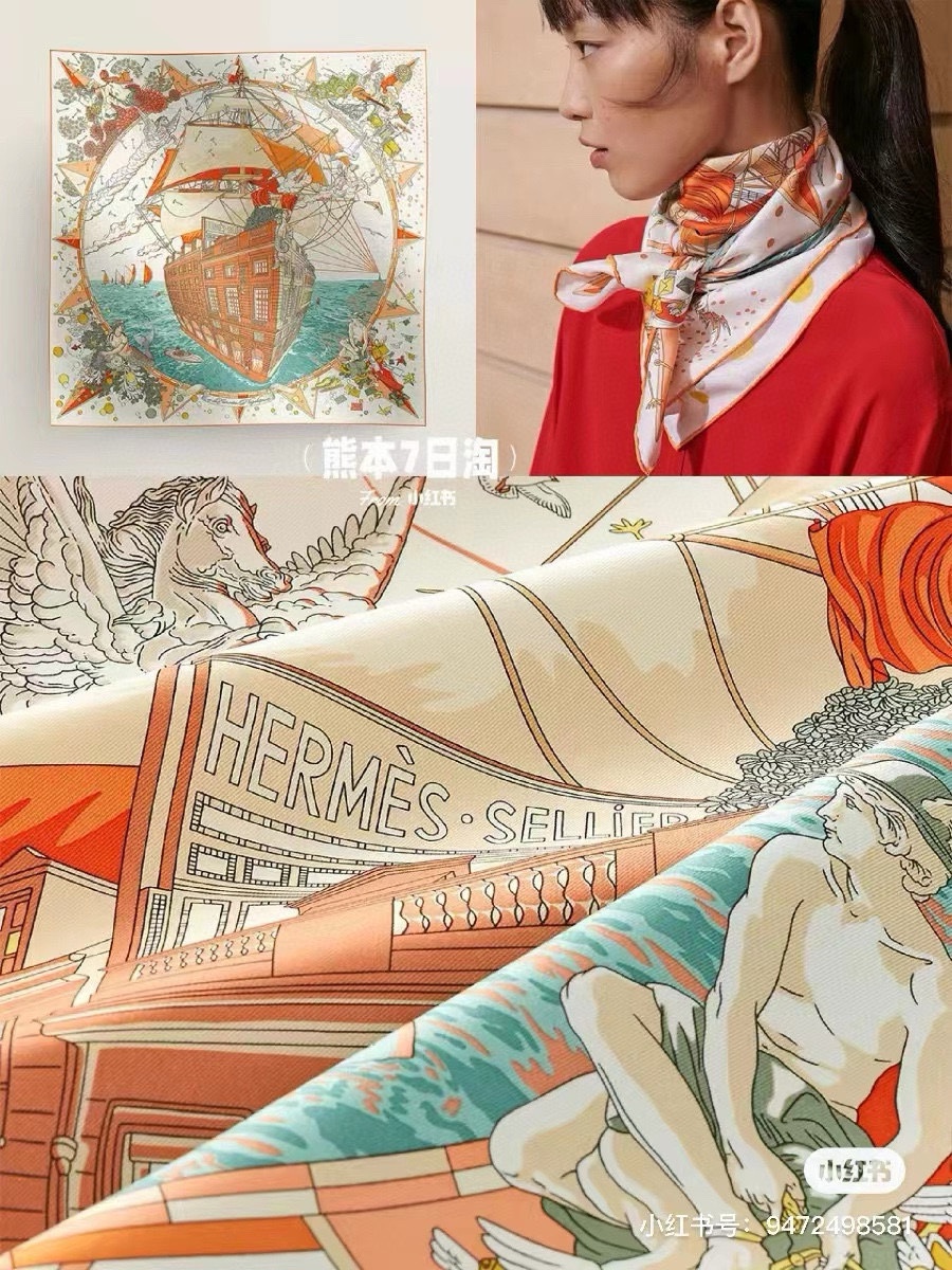 上新2025 。HERMES 重磅庆祝【爱马仕旗舰】方巾嘴唇精简时髦，品质感很显好得意好搭到上瘾的丝巾色