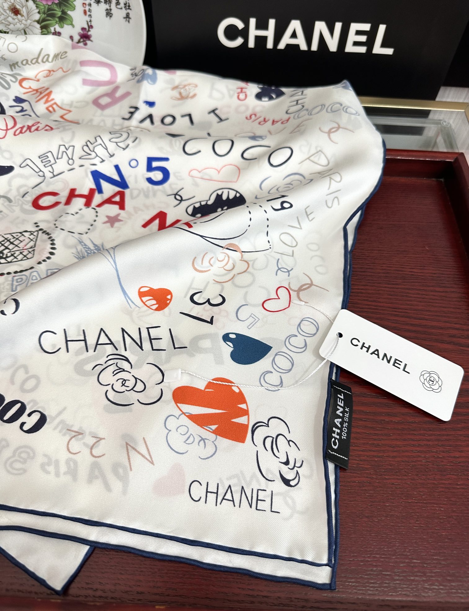  。香奈儿【18mm双面同色】浪漫爱情重磅推荐色真的超级爱的款式❤️Love,真情永在得意一条印有cha