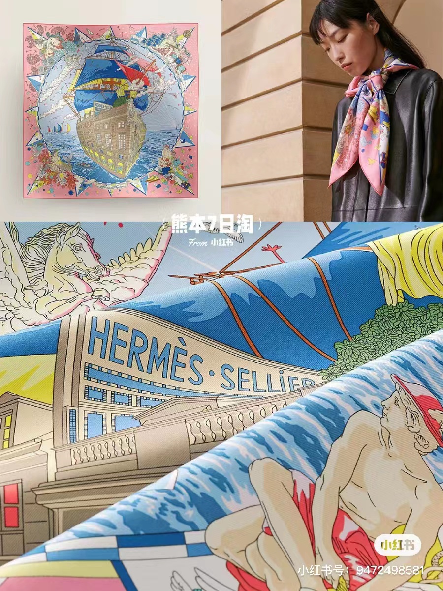 上新2025 。HERMES 重磅庆祝【爱马仕旗舰】方巾嘴唇精简时髦，品质感很显好得意好搭到上瘾的丝巾色
