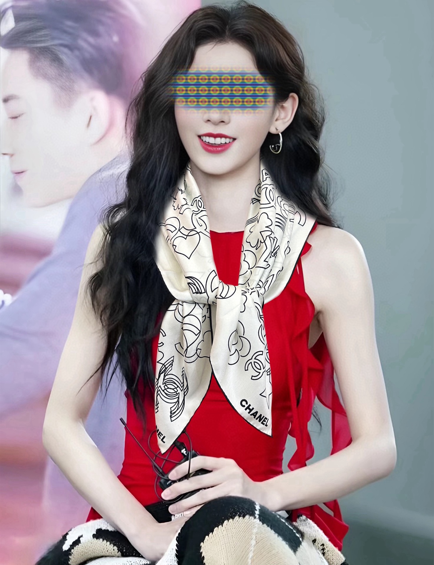  。香奈儿 专柜同步【双面同色】重磅推荐色真的超级爱的款式❤️Love,真情永在得意一条印有chanel