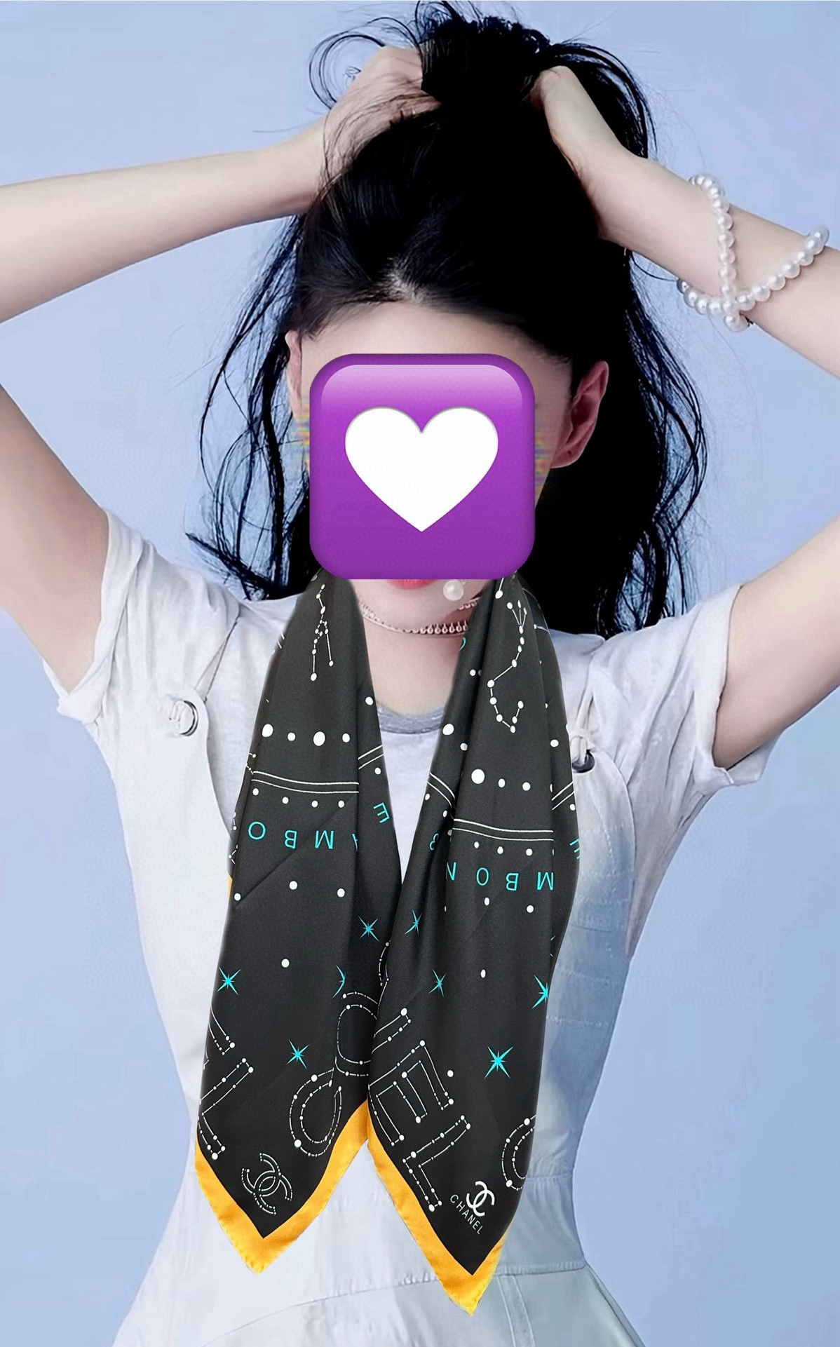  ❤️新款 香奈儿 •2025 《星座方巾》真丝斜纹绸 精致手工卷边质感高级呲牙触感柔滑庆祝将星座元素与