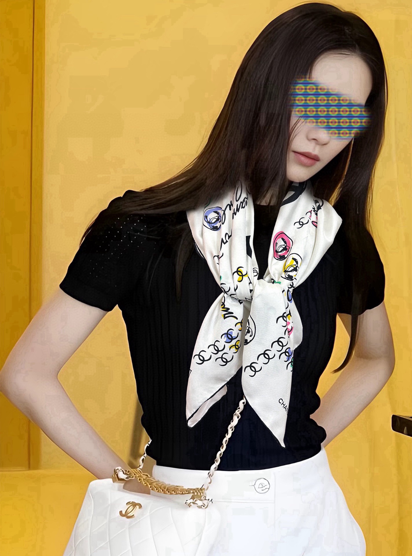 。双面同色 香奈儿18姆米 高版本👍香奶奶永远都是比较经典發一条印有字母Logo交织图案巧妙搭配得意简直