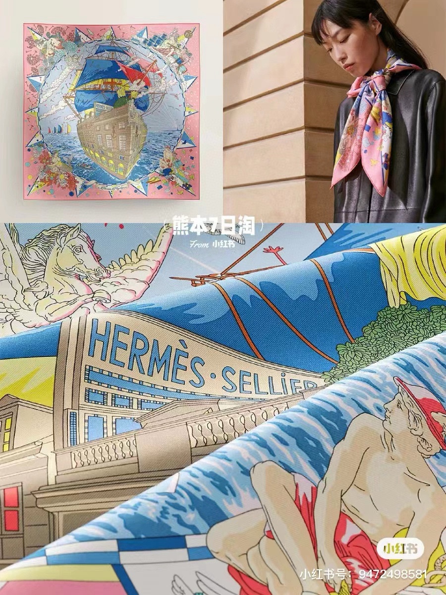 上新2025 。HERMES 重磅庆祝【爱马仕旗舰】方巾嘴唇精简时髦，品质感很显好得意好搭到上瘾的丝巾色