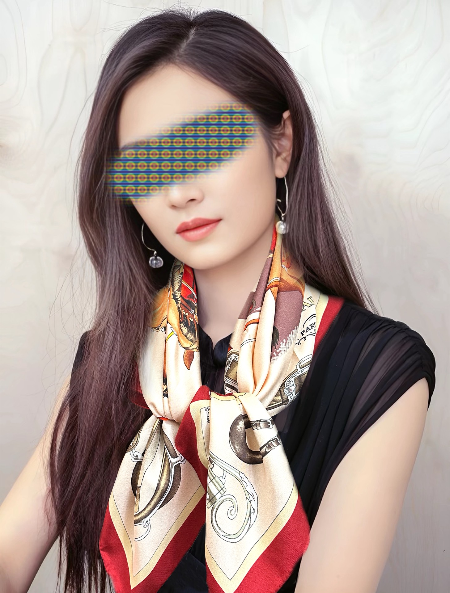 Hermes 90cm Silk Scarf 'Harnais de Cour' Design, Double-Sided Print