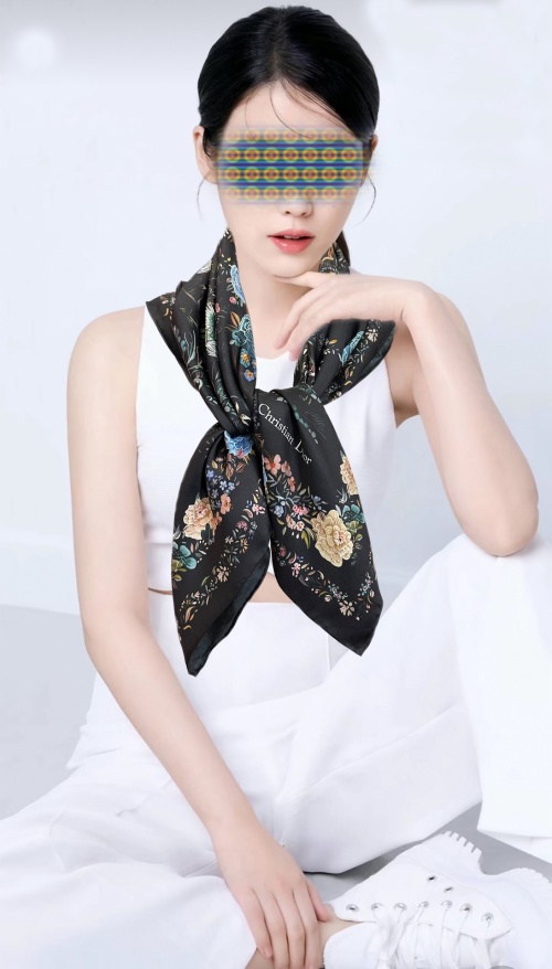Dior 2025 Silk Square Scarf, 90x90cm, Floral Print, Elegant Neck Scarf for Women 1 Dior 2025 Silk Square Scarf, 90x90cm, Floral Print, Elegant Neck Scarf for Women