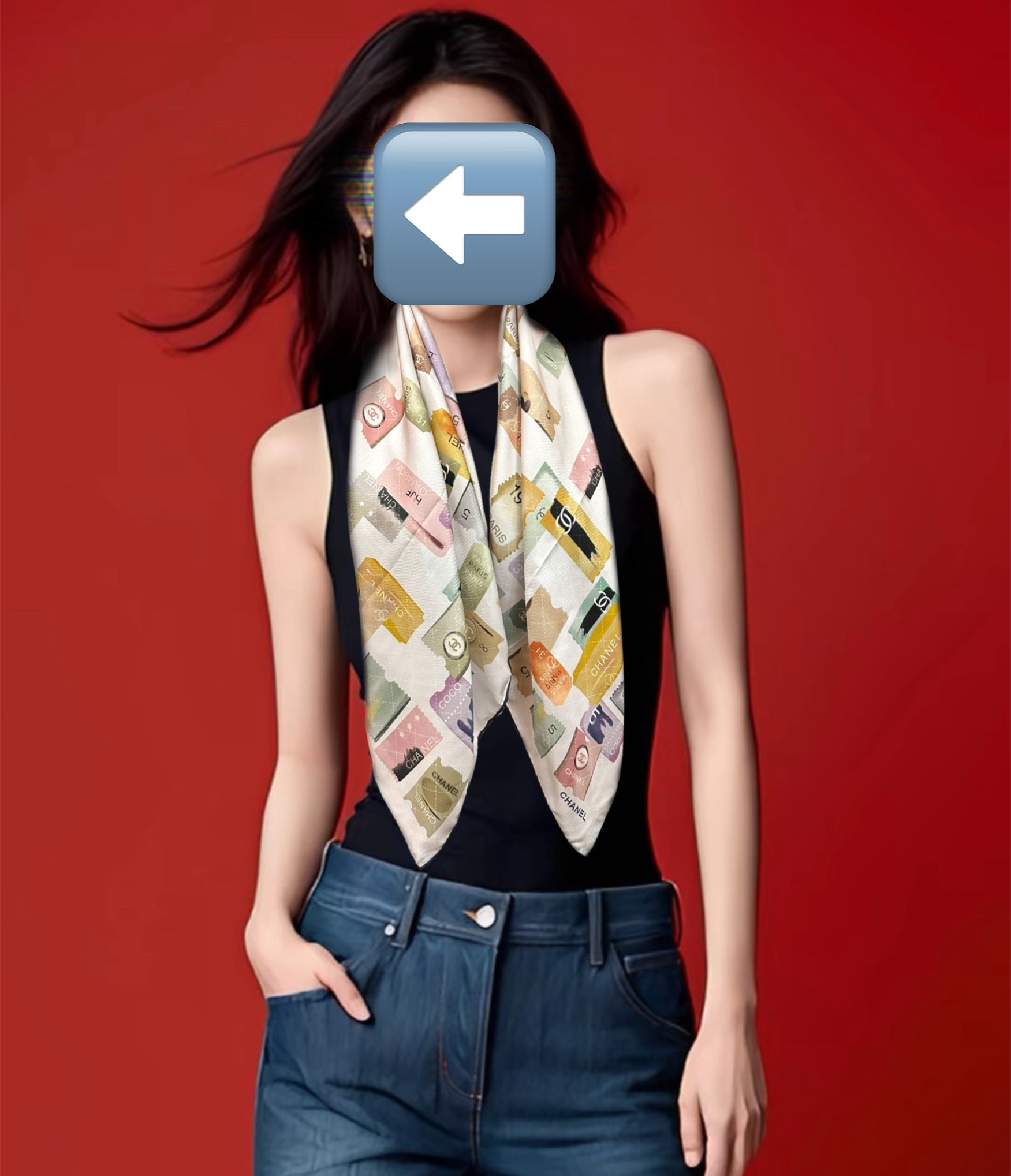 高版本。香奈儿24k邮票方巾 官网同步 这一款方巾以邮票元素为主得意除此之外还有成衣、小丝巾的设计颜色明