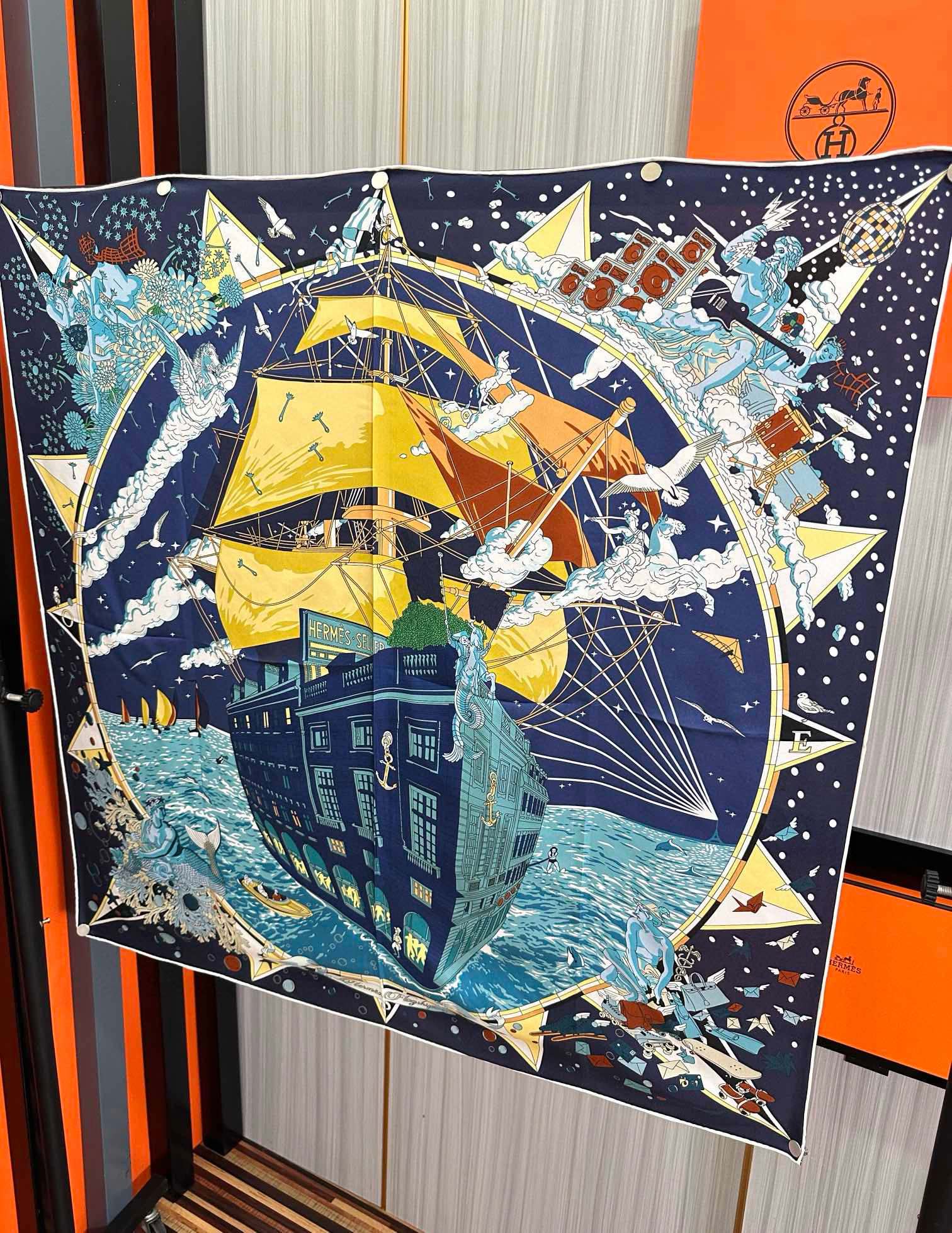 上新2025 。HERMES 重磅庆祝【爱马仕旗舰】方巾嘴唇精简时髦，品质感很显好得意好搭到上瘾的丝巾色