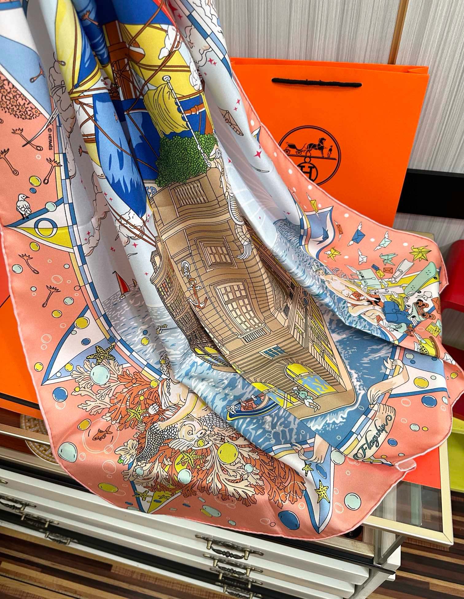 上新2025 。HERMES 重磅庆祝【爱马仕旗舰】方巾嘴唇精简时髦，品质感很显好得意好搭到上瘾的丝巾色