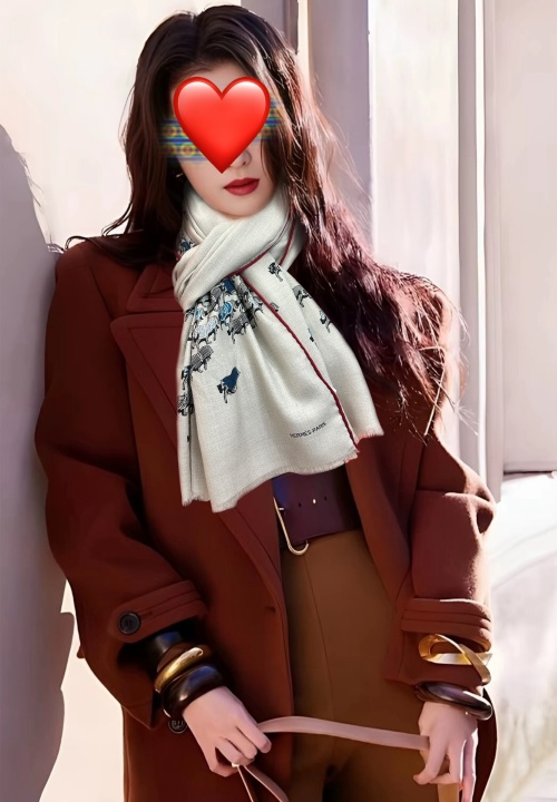 Hermes Double-Sided Cashmere Scarf with Horse Print - 65x185cm, Two Colors 1 Hermes Double-Sided Cashmere Scarf with Horse Print - 65x185cm, Two Colors