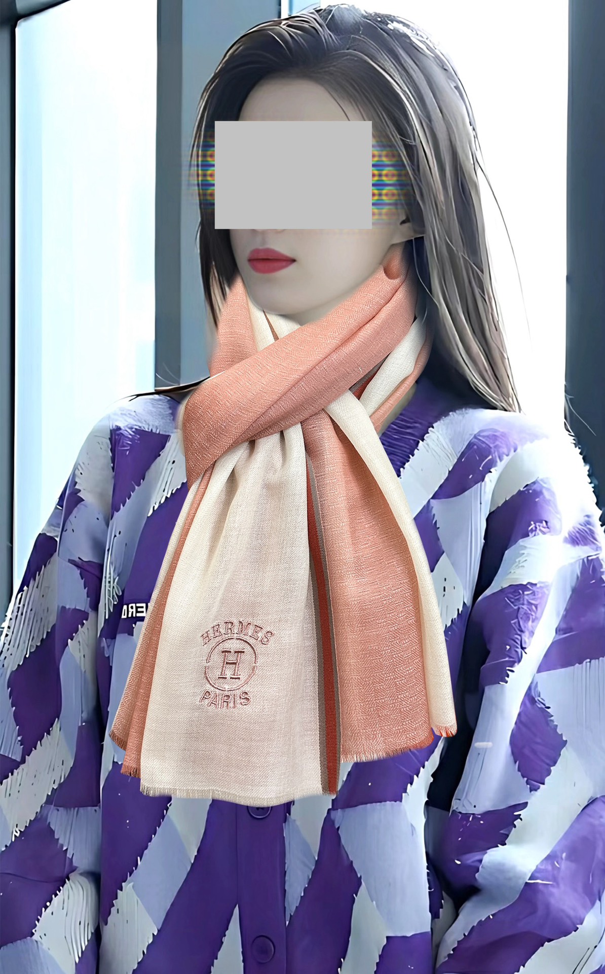 Elegant Cashmere Scarf by Hermès, Luxurious Feel, 90x20 cm, Multiple Colors