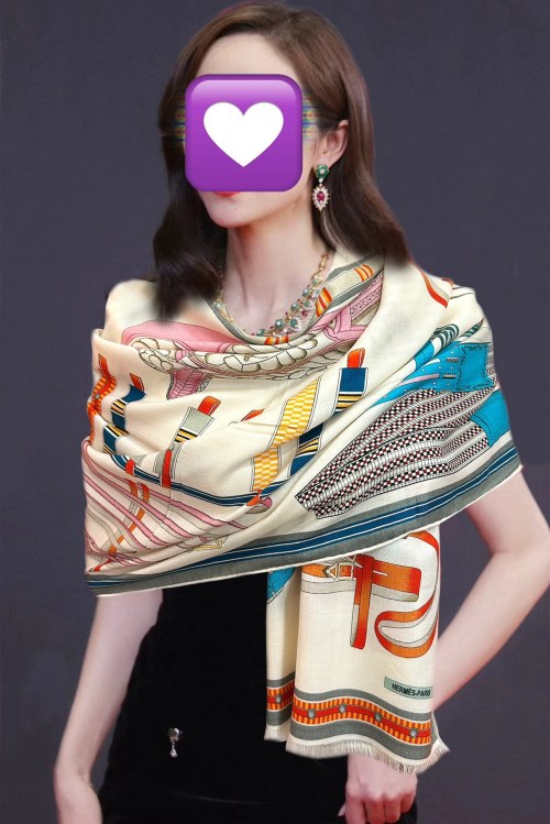 Hermes Cashmere Scarf, Double-Sided Horse Design, 65x185cm, All-Season Wear 1 Hermes Cashmere Scarf, Double-Sided Horse Design, 65x185cm, All-Season Wear