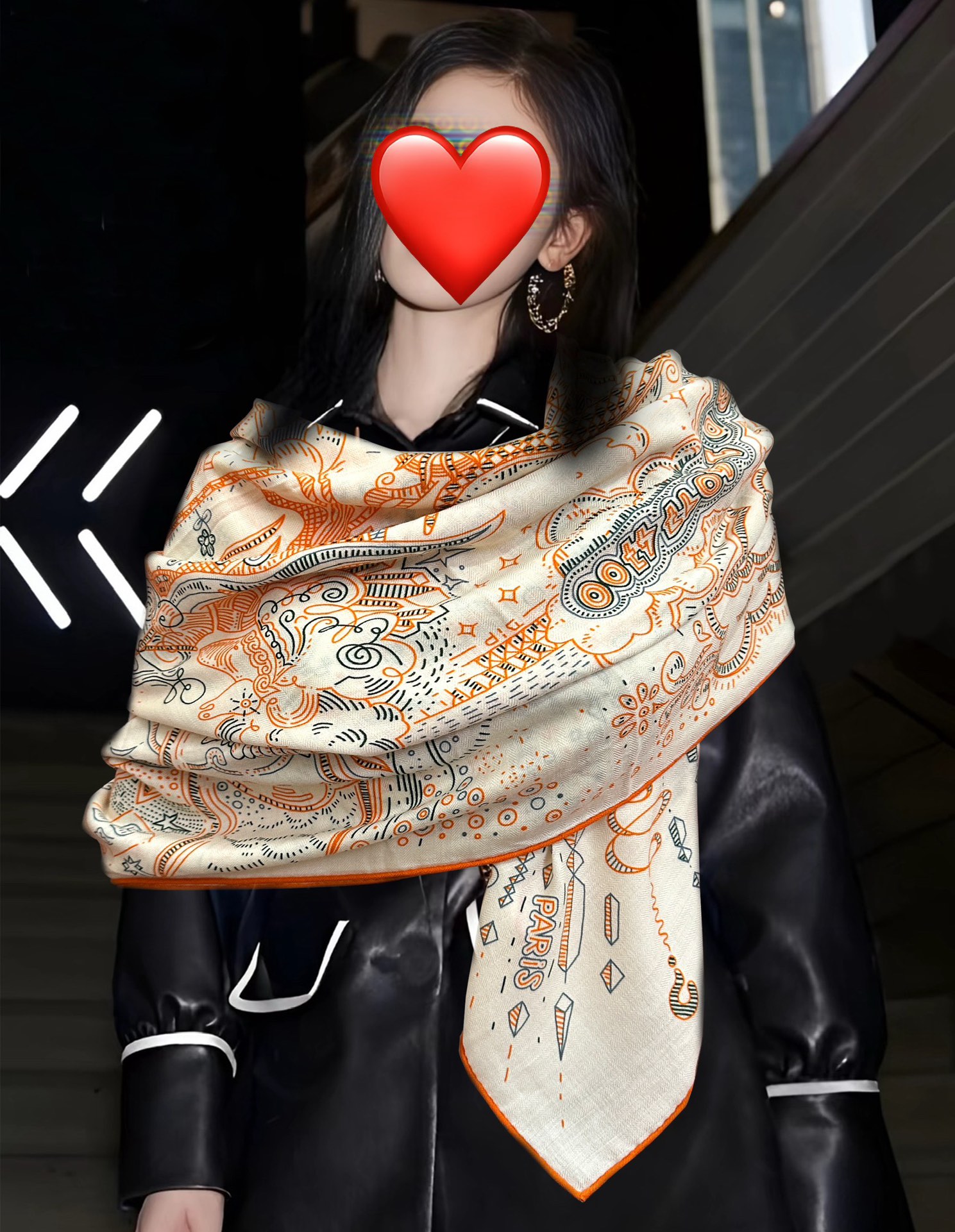 Elegant Hermes Inspired Silk Cashmere Scarf - 140x140cm, Soft and Luxurious