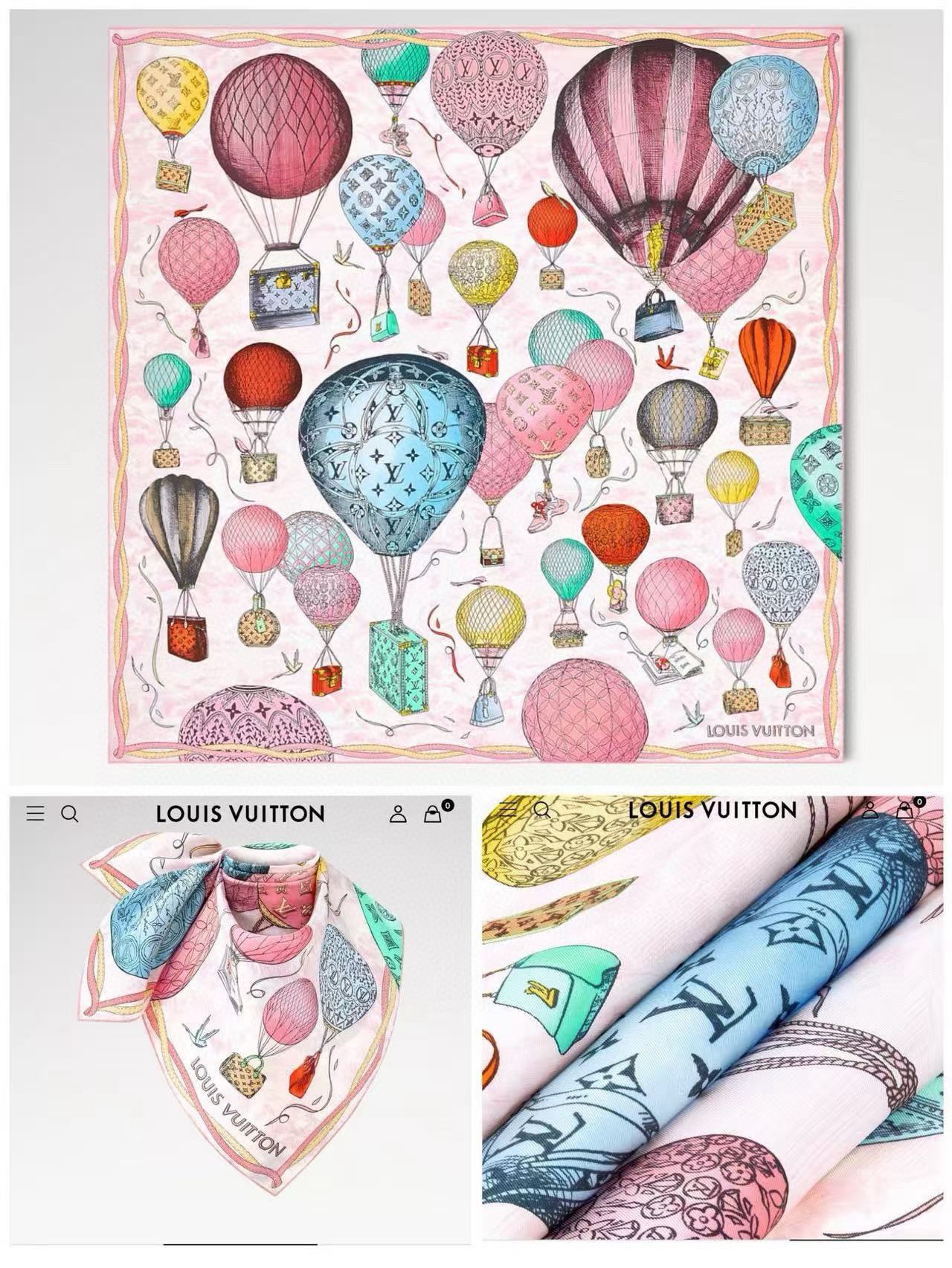 。LV官网同步【双面同色 热气球⚽️】精致卷边 太美了庆祝永远都是那么经典“通过别致的经典色彩向原创设计