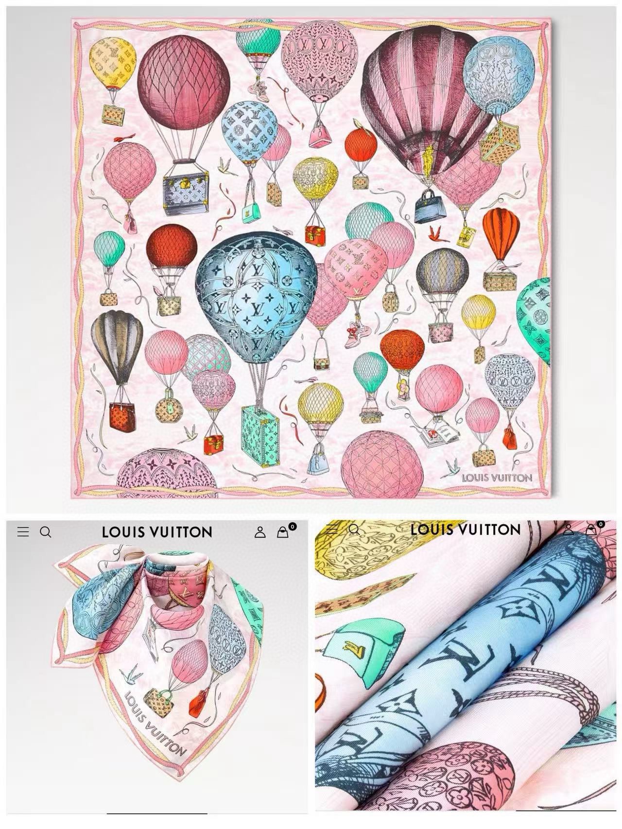🔥LV官网同步【双面同色 热气球⚽️】精致卷边 太美了[庆祝]永远都是那么经典“通过别致的经典色彩向原创
