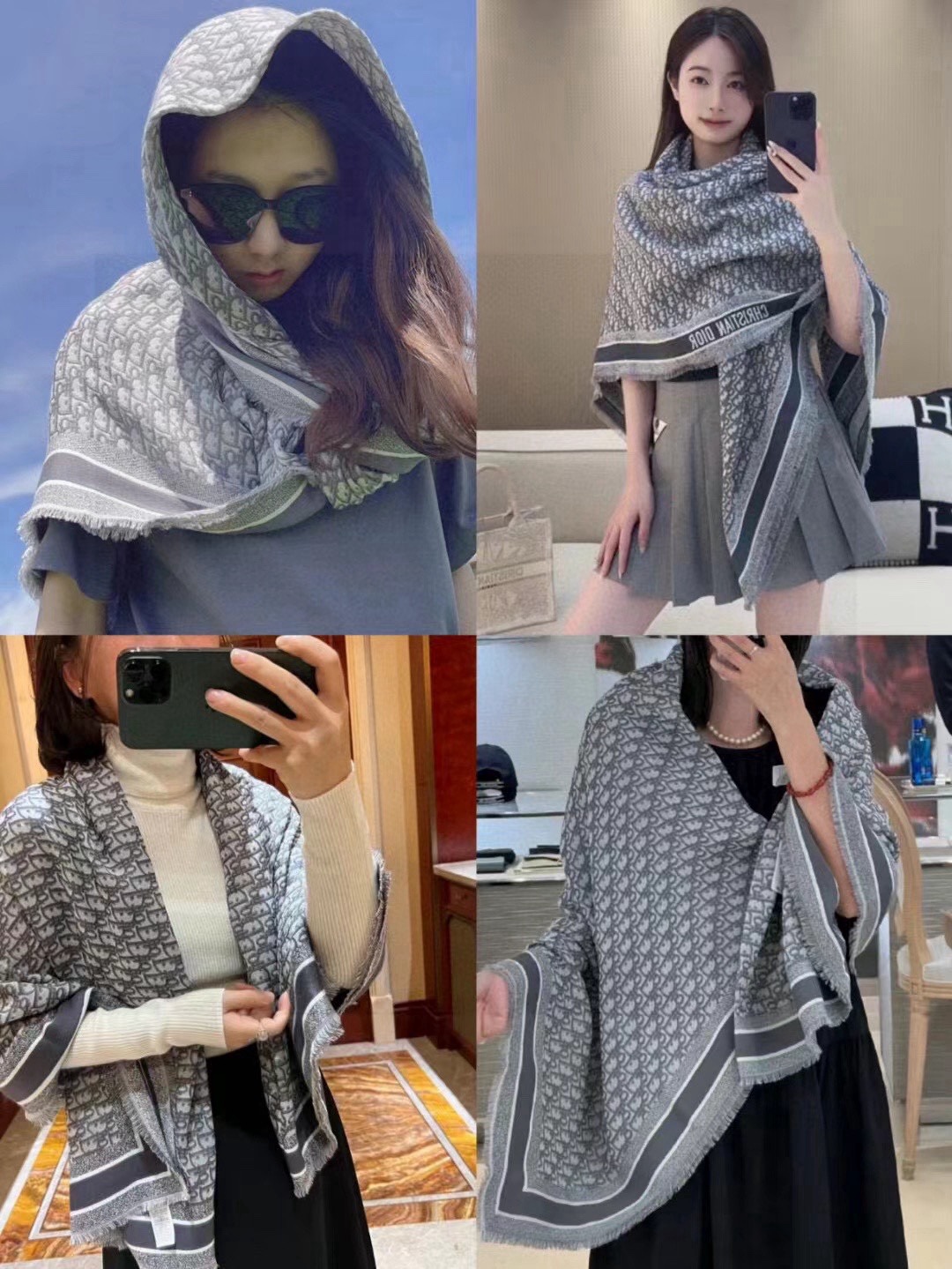 NO:542323,The latest counter model of Dior 2025 [D letter print] cashmere square scarf. The style that is very easy to match in daily life is like to buy it. [Deei] It is also very easy to match in daily life. The whole person looks very energetic without saying much. The details can be seen clearly. The high-standard quality handmade whiskers that are absolutely praised. Size 140*140 square scarf, 42 silk + 42 wool + 16 cotton, bright color high-version scarf, high-version scarf, dior, real silk19860909爆款迪奥 2025最新的专柜款【D字母印花】羊绒方巾 日常都非常好搭配的款一看到就想去买[得意]平时穿搭也非常好搭配,整个人看起来都会神采奕奕好多不用多说,细节品质都看得清楚,绝对获赞的高规格品质手工须边 尺寸140*140方巾,42真丝+42羊毛+16棉质,亮色高版本围巾,高版本围巾,dior,real silk,scarf
