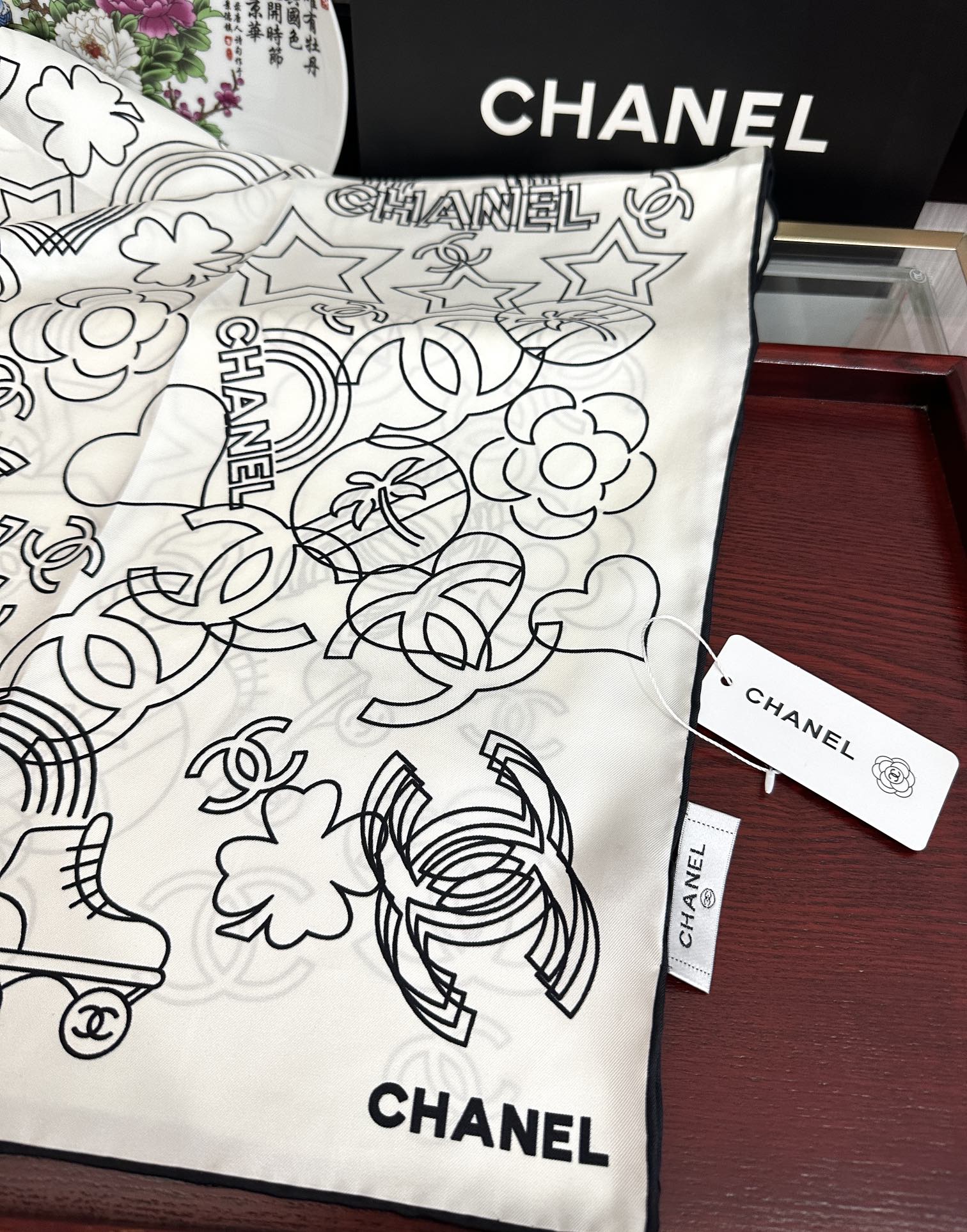 🔥香奈儿 专柜同步【双面同色】重磅推荐[色]真的超级爱的款式❤️Love,真情永在[得意]一条印有cha