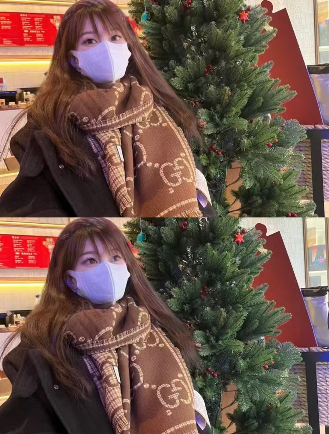 🔥【高品质】古驰 格纹大G羊毛围巾🧣又是一个秋冬王炸单品[礼物]经典GG图案是品牌在30年代开始使用的标