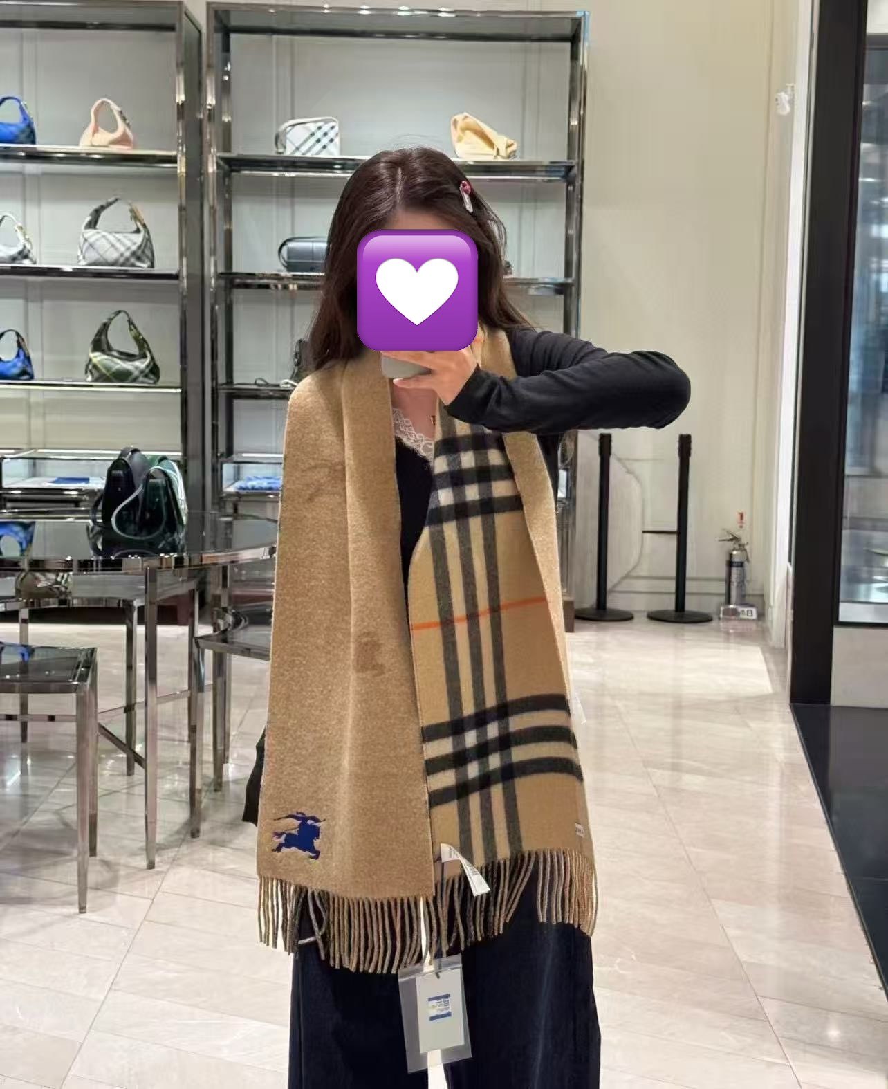 新款❤️巴宝利双面刺绣➕印花➕提花[庆祝] 大密度双面羊绒格子围巾 超高难度工艺 绝非一般coPy能做 