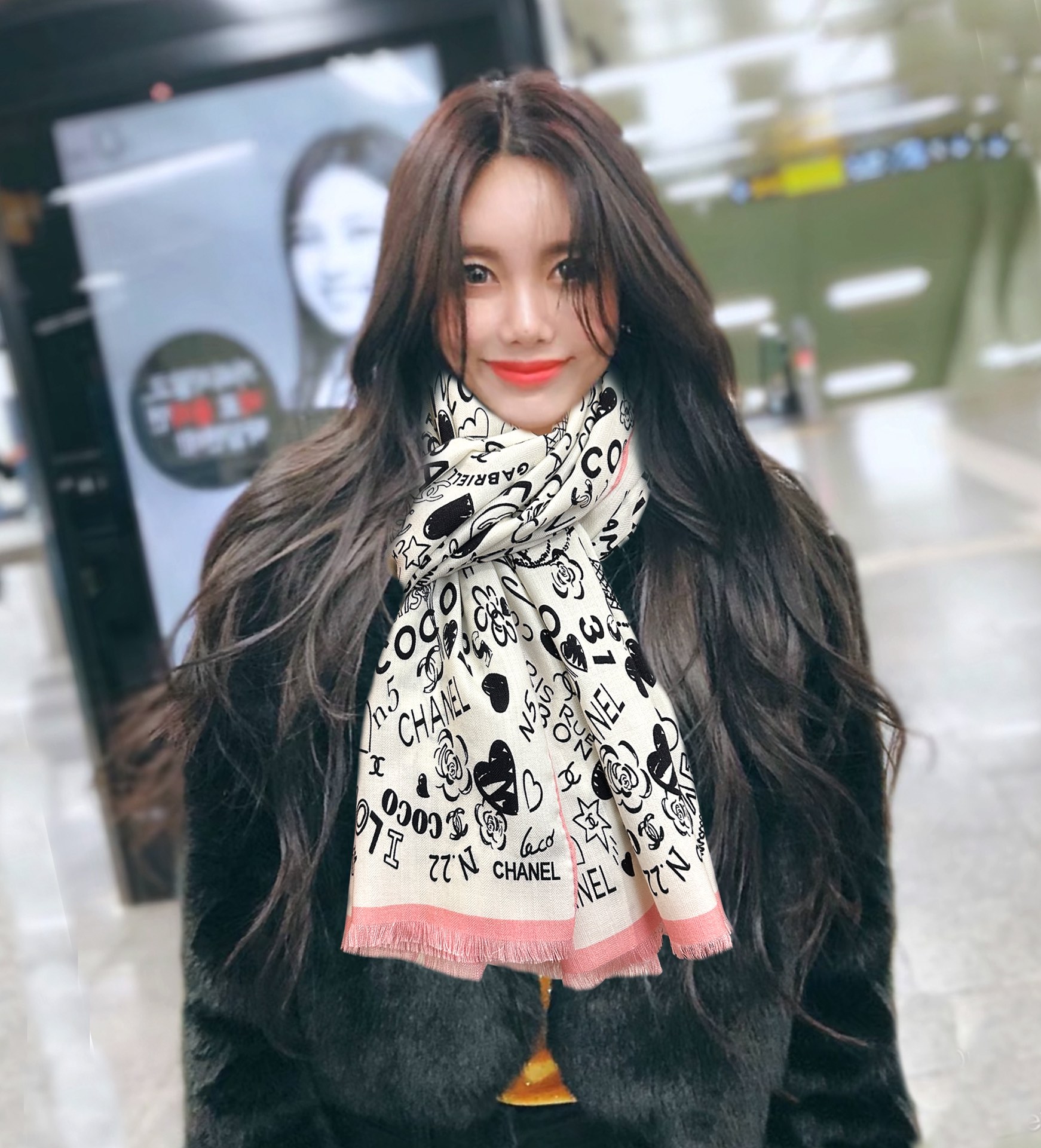 。新款 小香 双面同色 2025【coco涂鸦系列】太美了[吃瓜]下手一定要快[嘴唇]四季都可以用[勾引