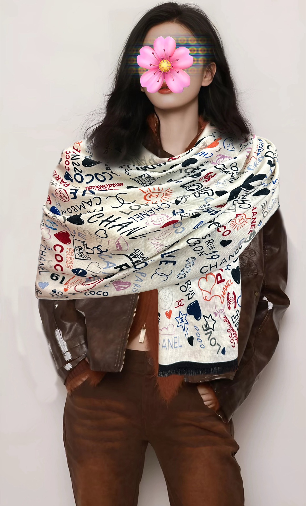 。新款 小香 双面同色 2025【coco涂鸦系列】太美了[吃瓜]下手一定要快[嘴唇]四季都可以用[勾引