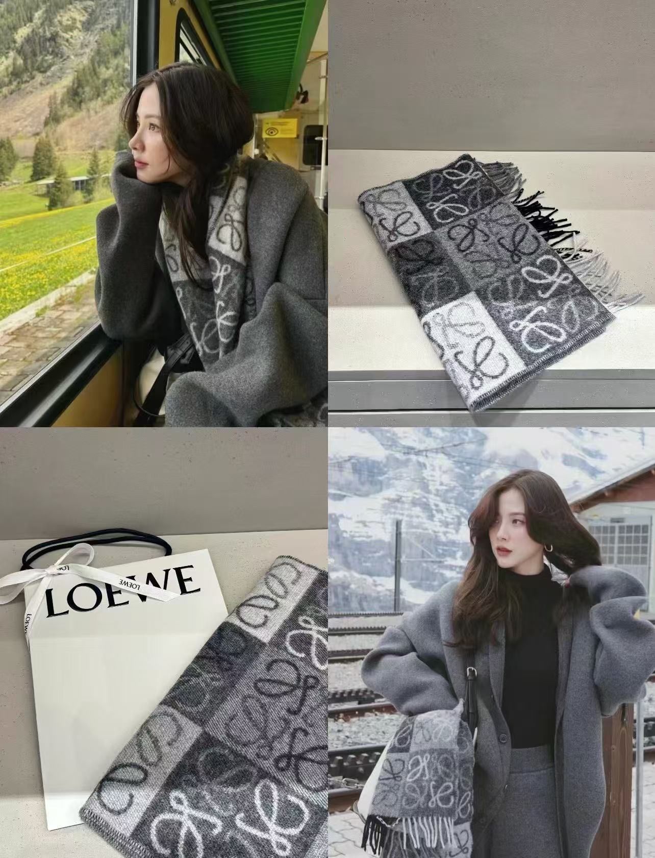 。罗意威【双色棋盘格长巾】很幸運拿到這個品牌的東西真的不多見[强]很少在國內做訂單，款式真的少的可怜[礼