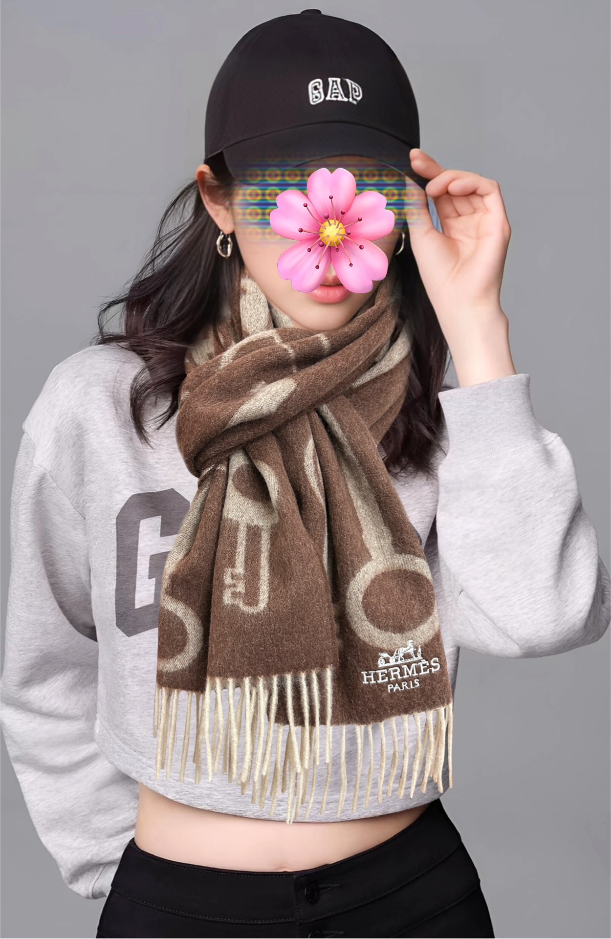 上新。H家爱马仕 最爆款采用内蒙古羊绒 🎉男女士情侣款👫围巾‼️太美了😎让人耳目一新的感觉[色][色][