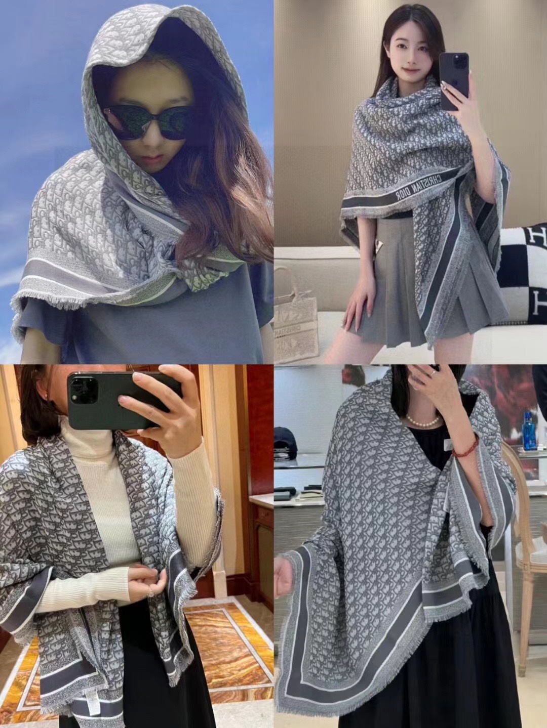NO:704478,The hottest Dior 2025 latest counter style [D letter print] cashmere square scarf. It is very easy to match in daily life and I want to buy it as soon as I see it. [Proud] It is also very easy to match with daily wear. The whole person will look very energetic. Needless to say, the details and quality can be seen clearly. The high-standard and high-quality handmade ruffles are absolutely praised.  Size 140*140 square scarf, 42 silk + 42 wool + 16 cotton, bright color high version scarf, high version scarf, dior, real silk19860909爆款迪奥 2025最新的专柜款【D字母印花】羊绒方巾 日常都非常好搭配的款一看到就想去买[得意]平时穿搭也非常好搭配,整个人看起来都会神采奕奕好多不用多说,细节品质都看得清楚,绝对获赞的高规格品质手工须边 尺寸140*140方巾,42真丝+42羊毛+16棉质,亮色高版本围巾,高版本围巾,dior,real silk,scarf