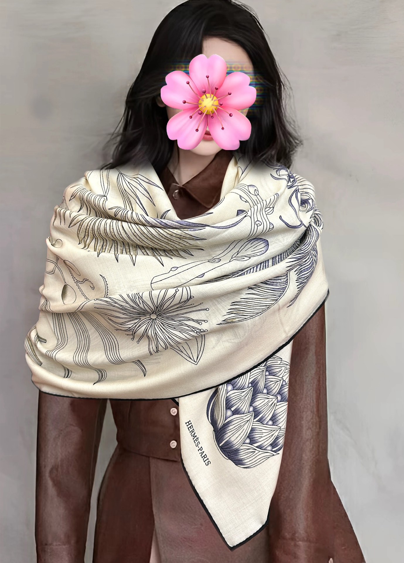 Hermès 2050爱马仕 ZG同步菠萝 大家 尺寸:140X140、材质：30%真丝+70丝绒，2⃣ 色