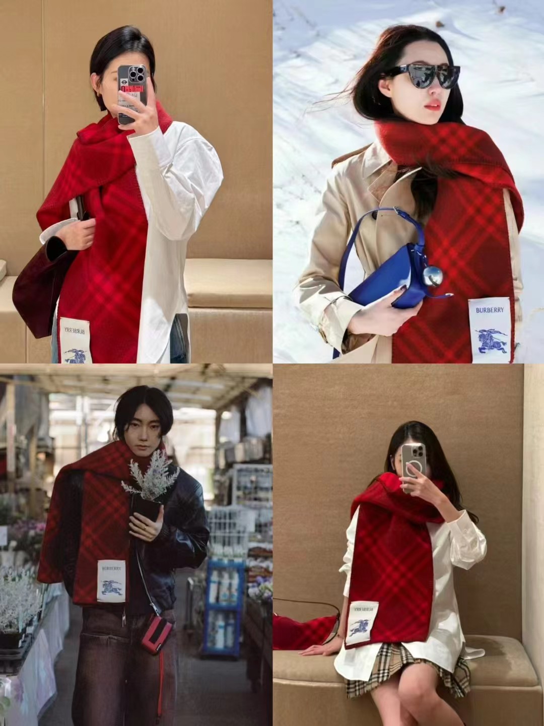 Burberry 巴宝莉 低调的奢侈感 柔美精英高手级别的 感围巾 这款羊绒羊毛混纺围巾
