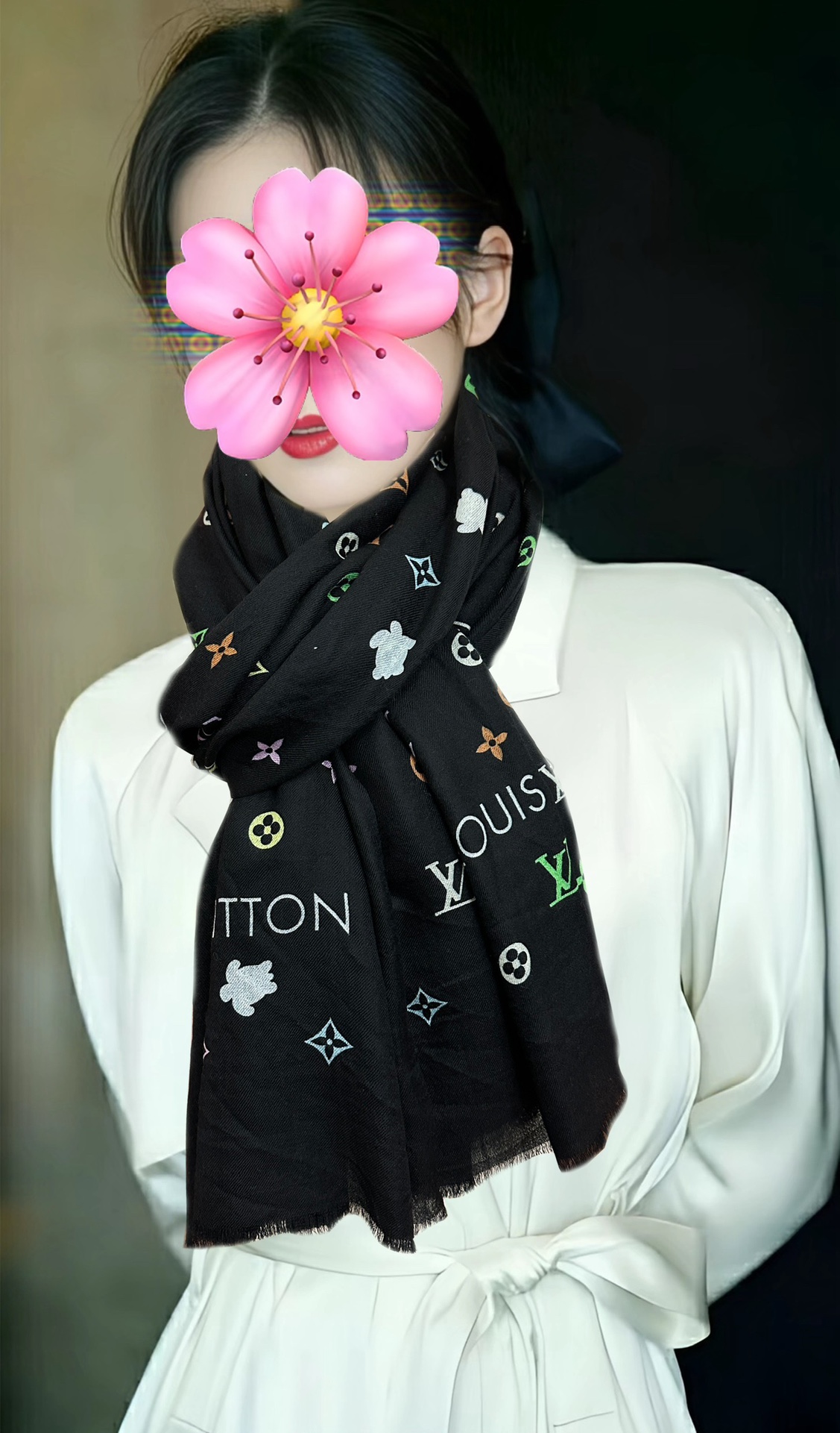 。新款 L 家 2026 最新款[得意]真心赞👍【戒指绒长巾】😘💍实物真心美 🎀披肩配以印花💓💃🏻无论设