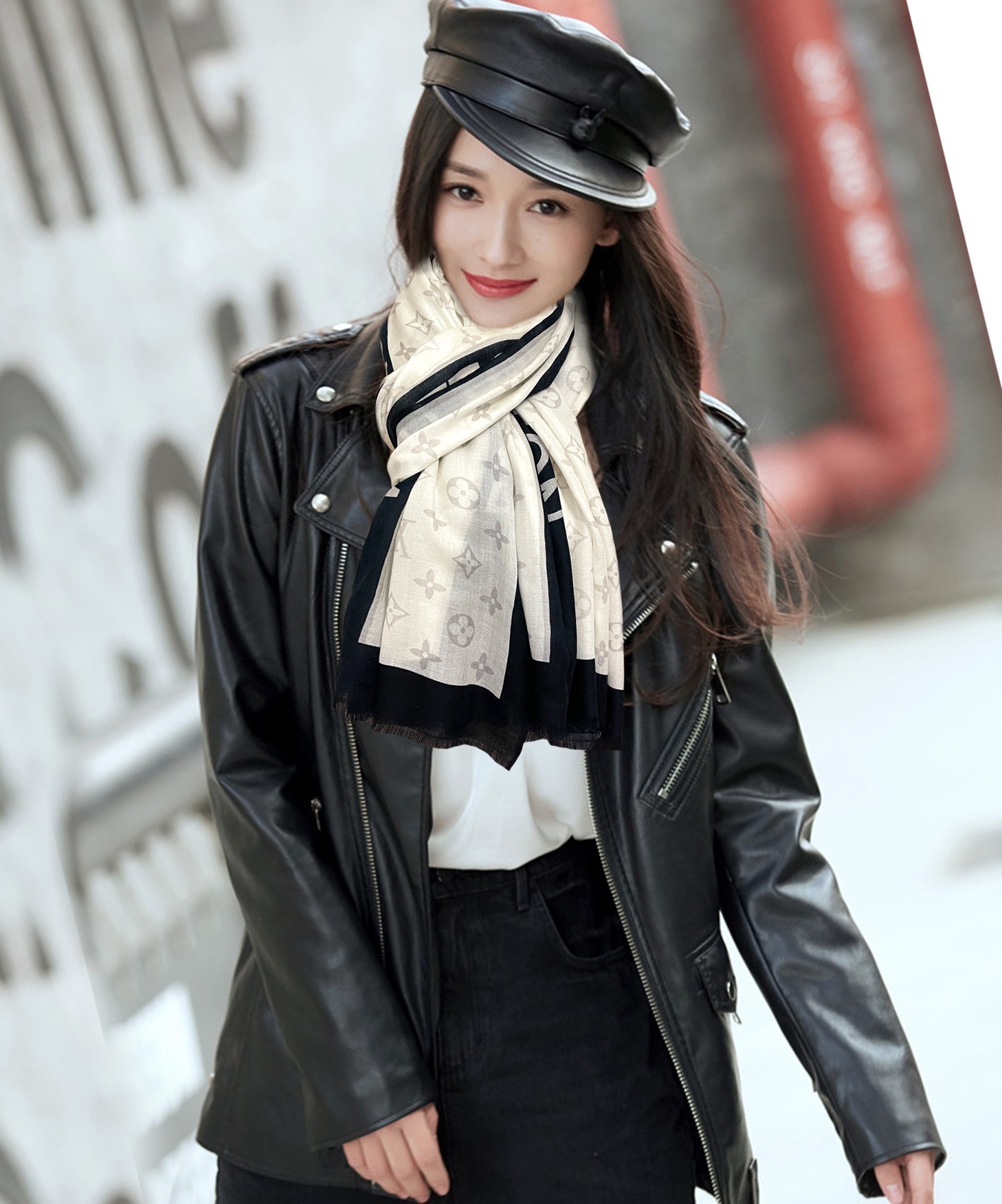 上新 L家 2026 最新款‼️真心赞👍【双面戒指绒长巾】😘💍实物真心美 🎀披肩配以印花💓💃🏻无论设计喷