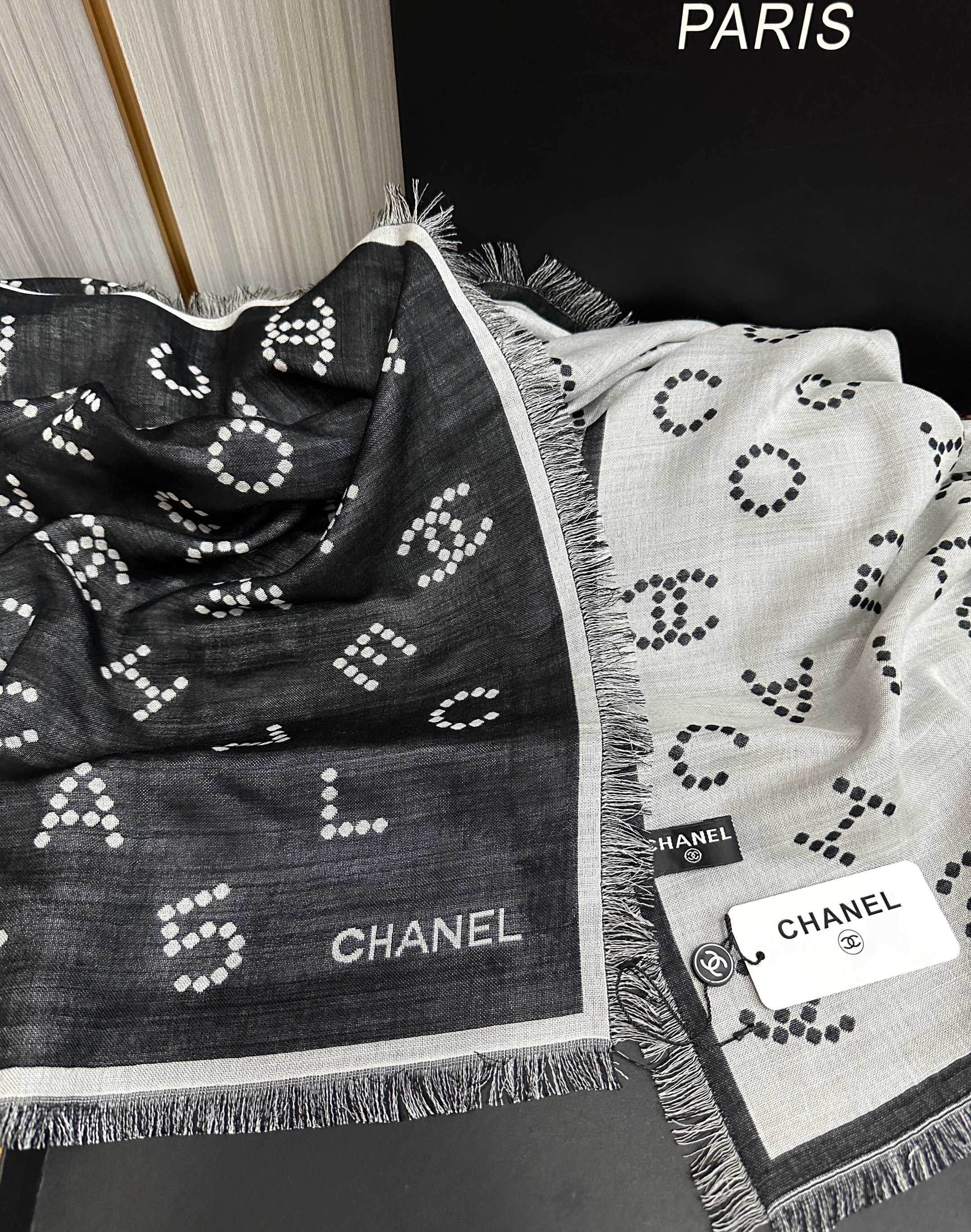 高版本  顶级品质 香奈儿❤️珍珠logo 经典茶花优雅Coco风[礼物]Chanel最新丝绒大方巾~气质到骨子里[强]