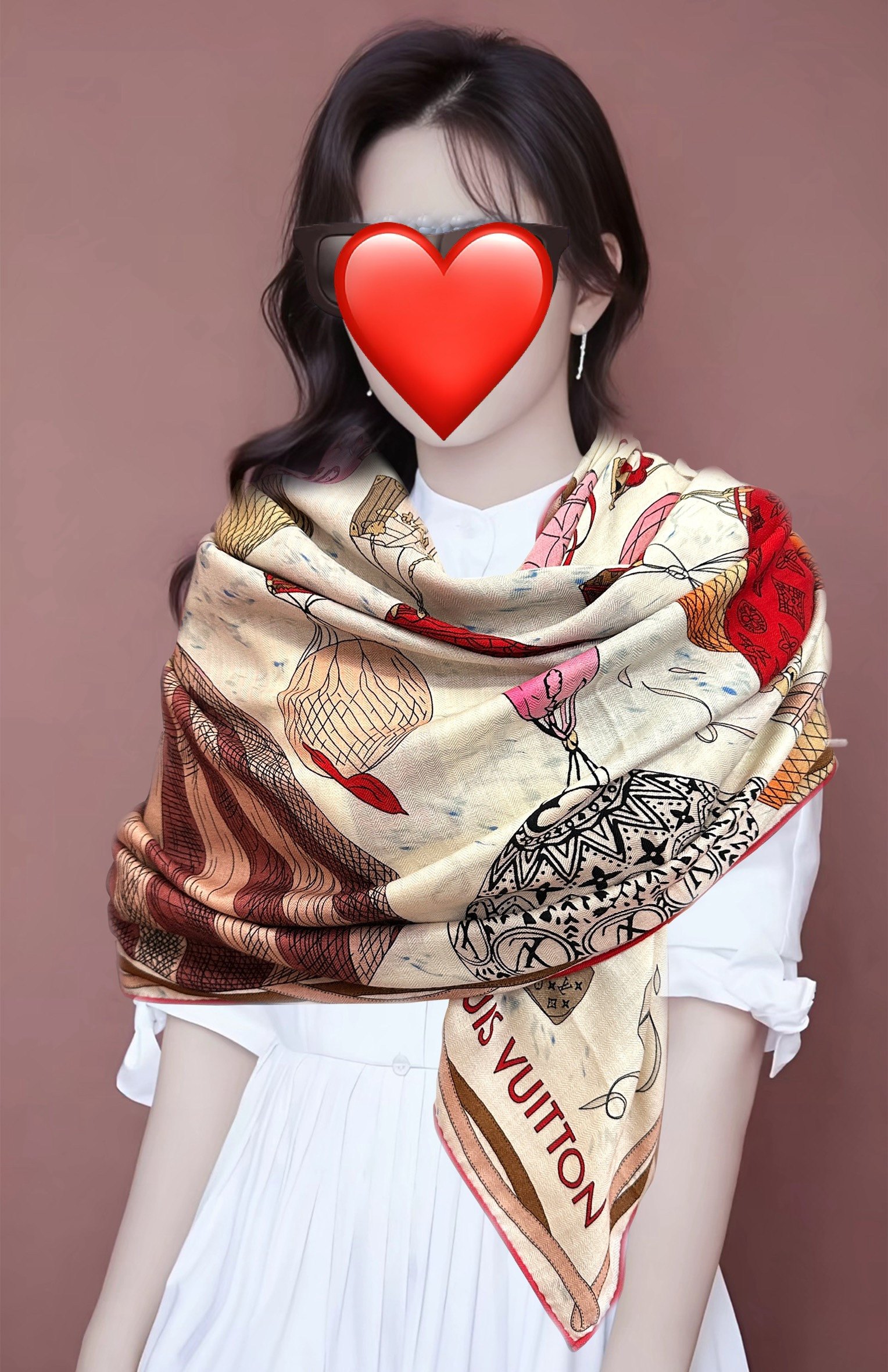 上新❤️LV  2026【双面同色热气球🎈】经典优雅[礼物]~气质到骨子里[色]新一季的面料超高级，真心超级柔软，丝丝顺